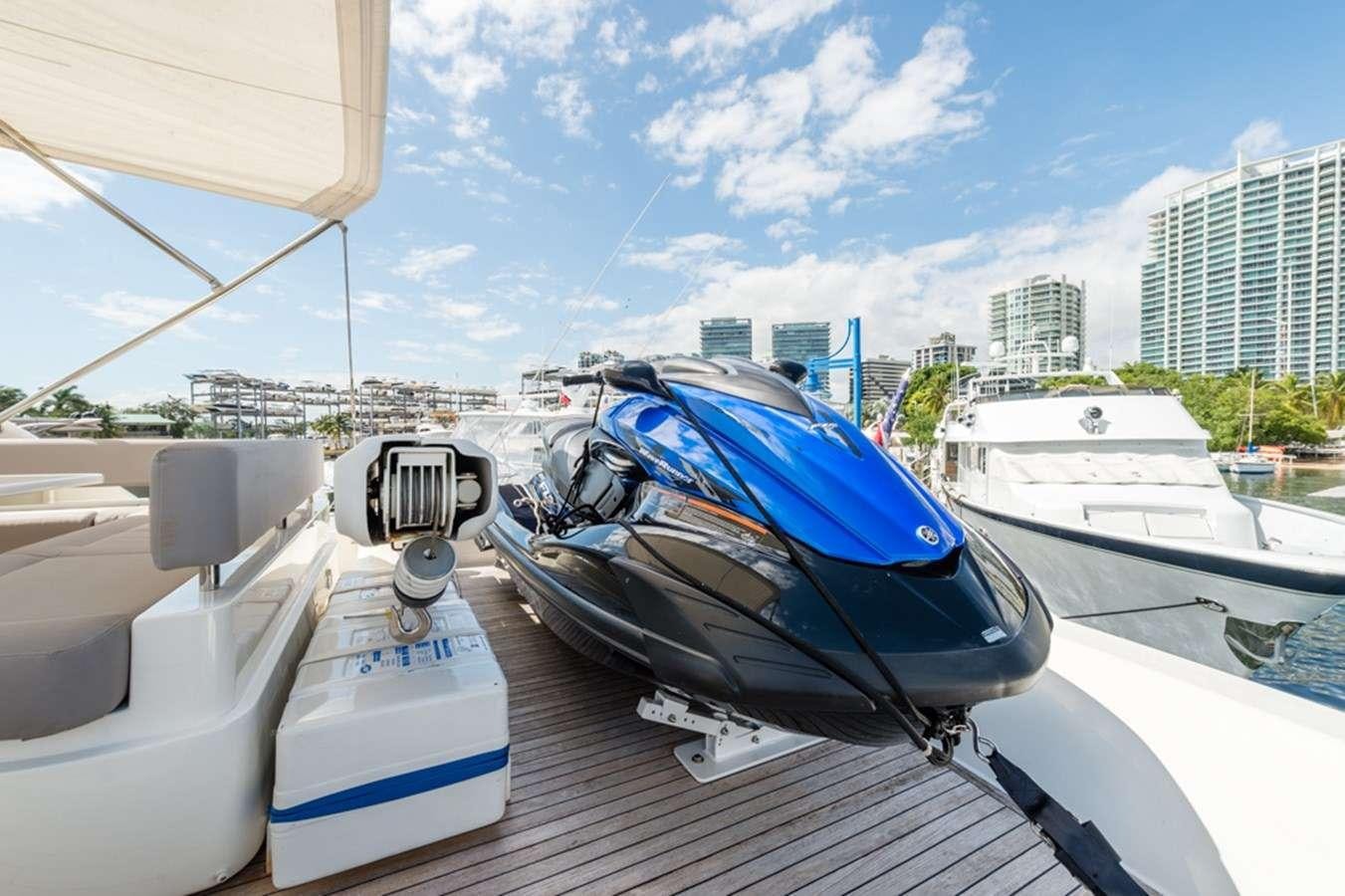a boat on a dock aboard g5 Yacht for Charter