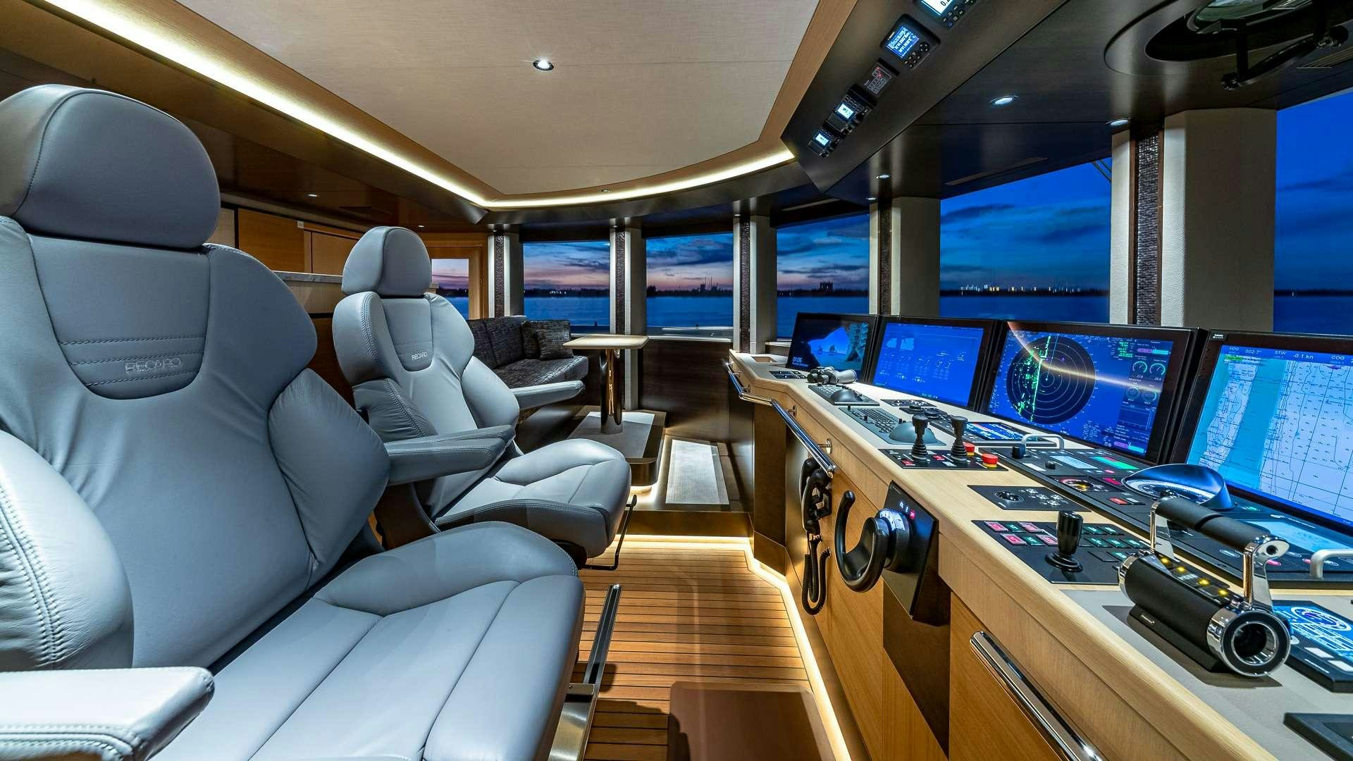inside of an airplane aboard TOP FIVE II Yacht for Charter