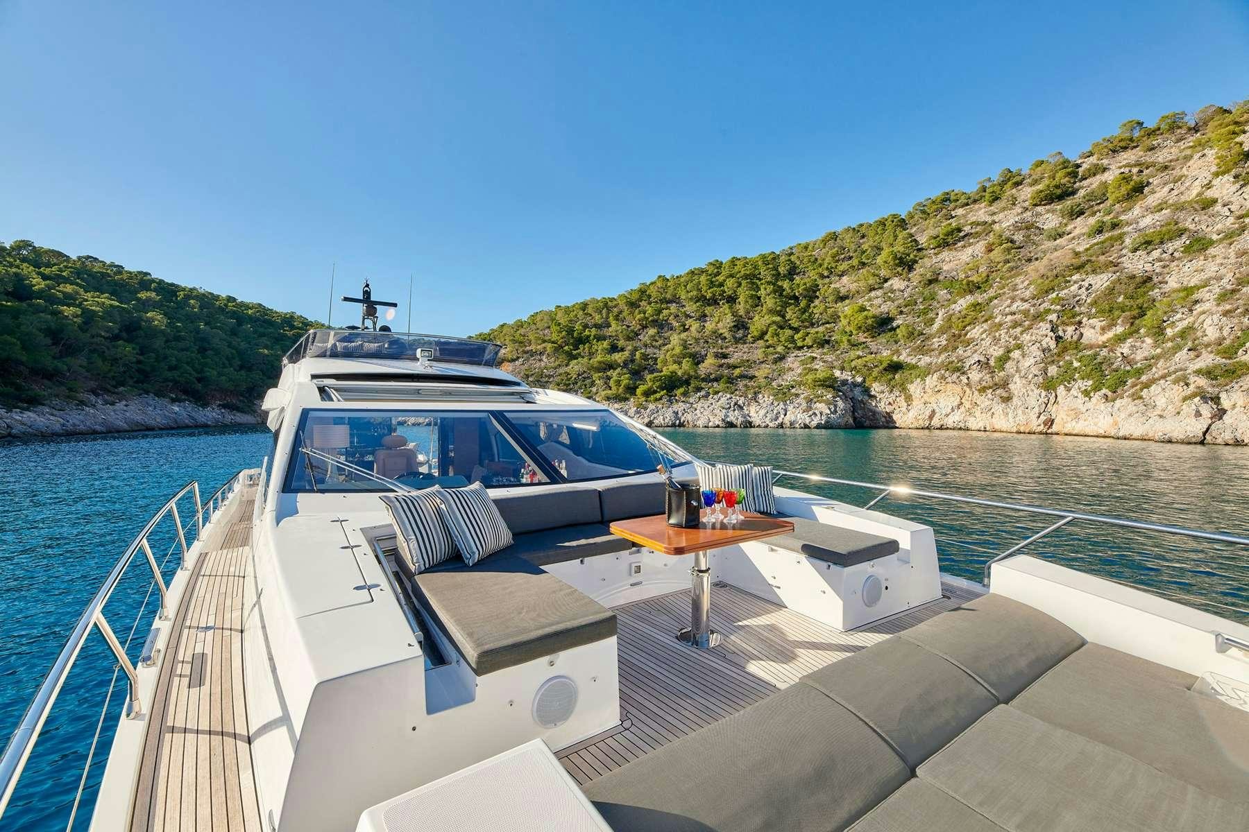 a boat on a body of water aboard ALKYONE Yacht for Charter