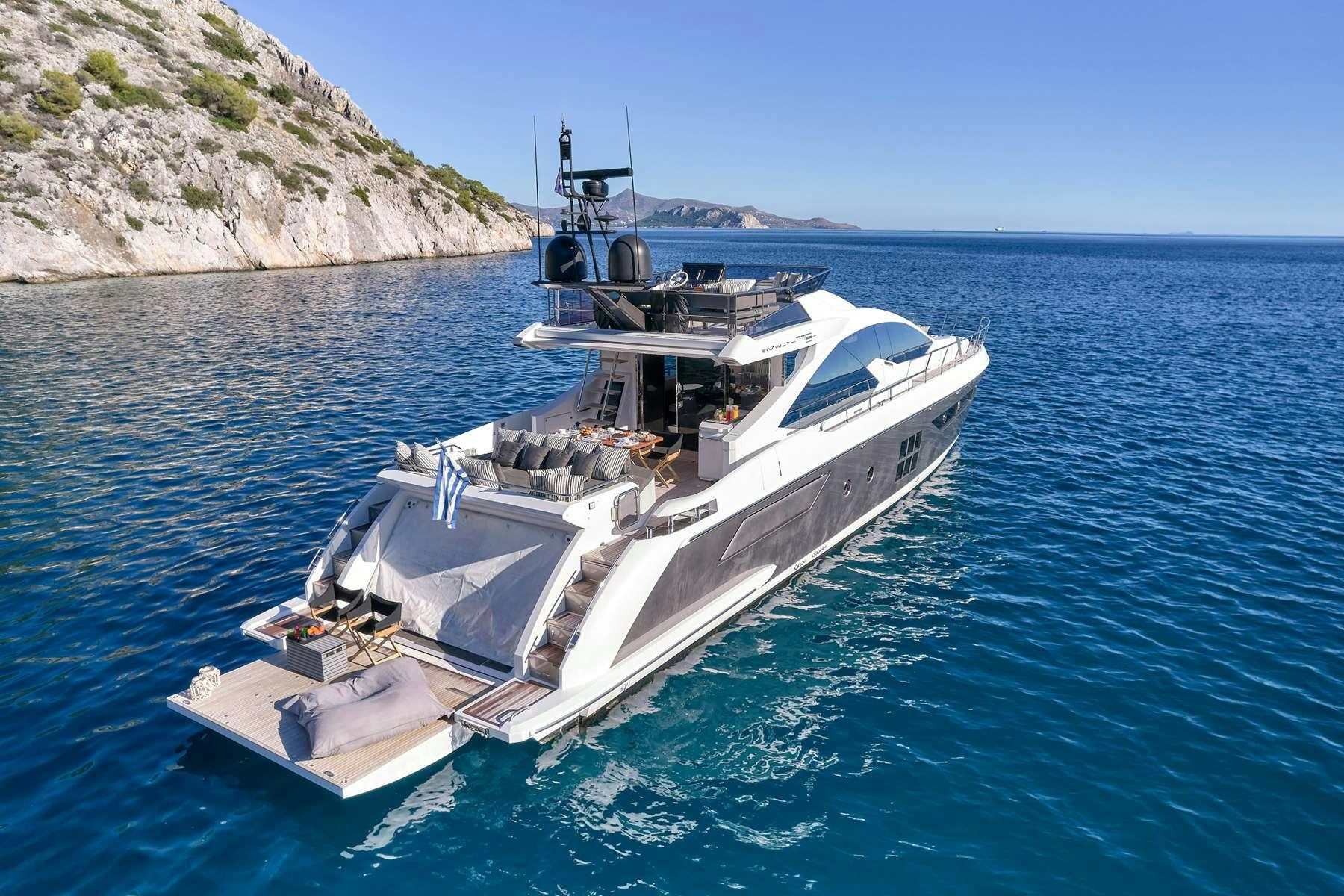 a boat on the water aboard ALKYONE Yacht for Charter