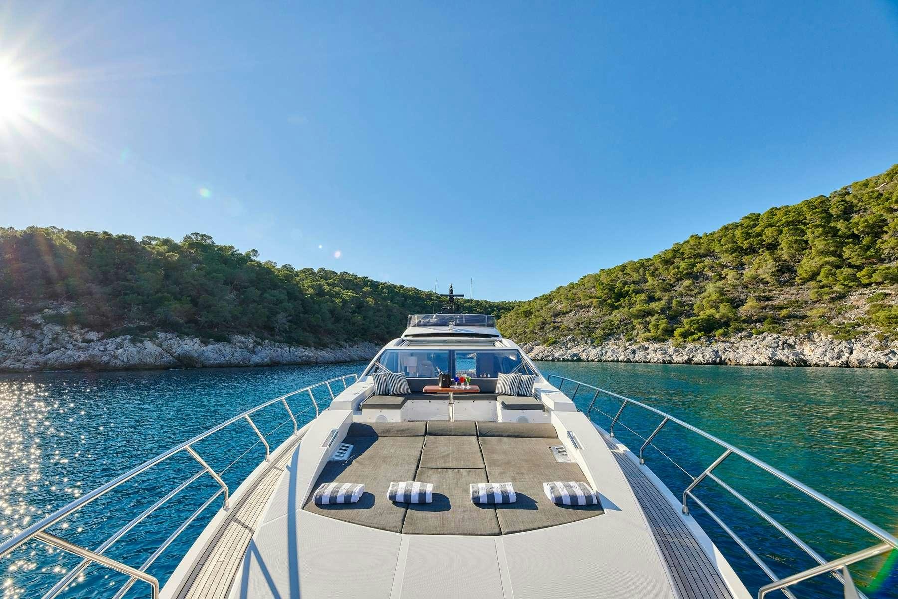 a boat on a body of water aboard ALKYONE Yacht for Charter