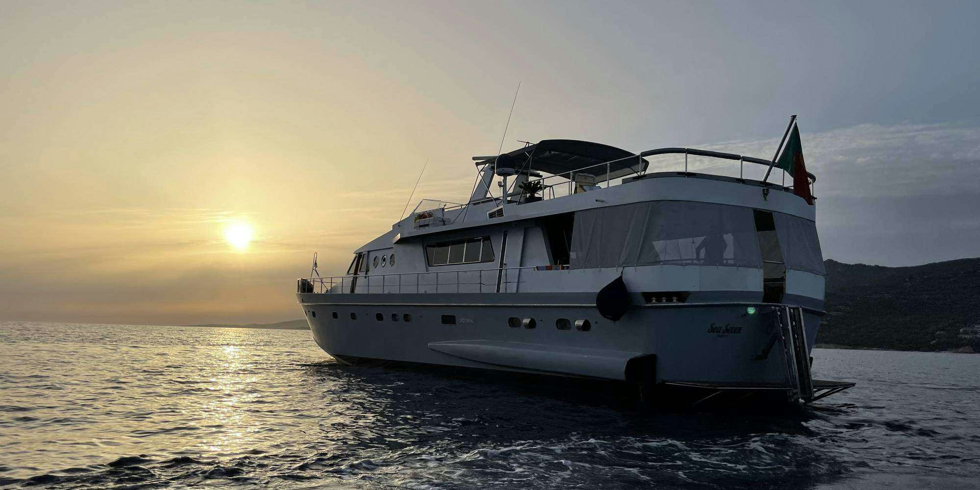 a boat on the water aboard SEA SEVEN Yacht for Charter