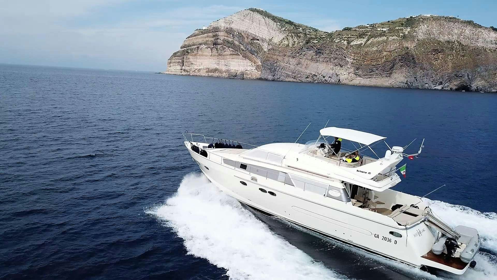 a boat on the water aboard Boomerang II Yacht for Charter