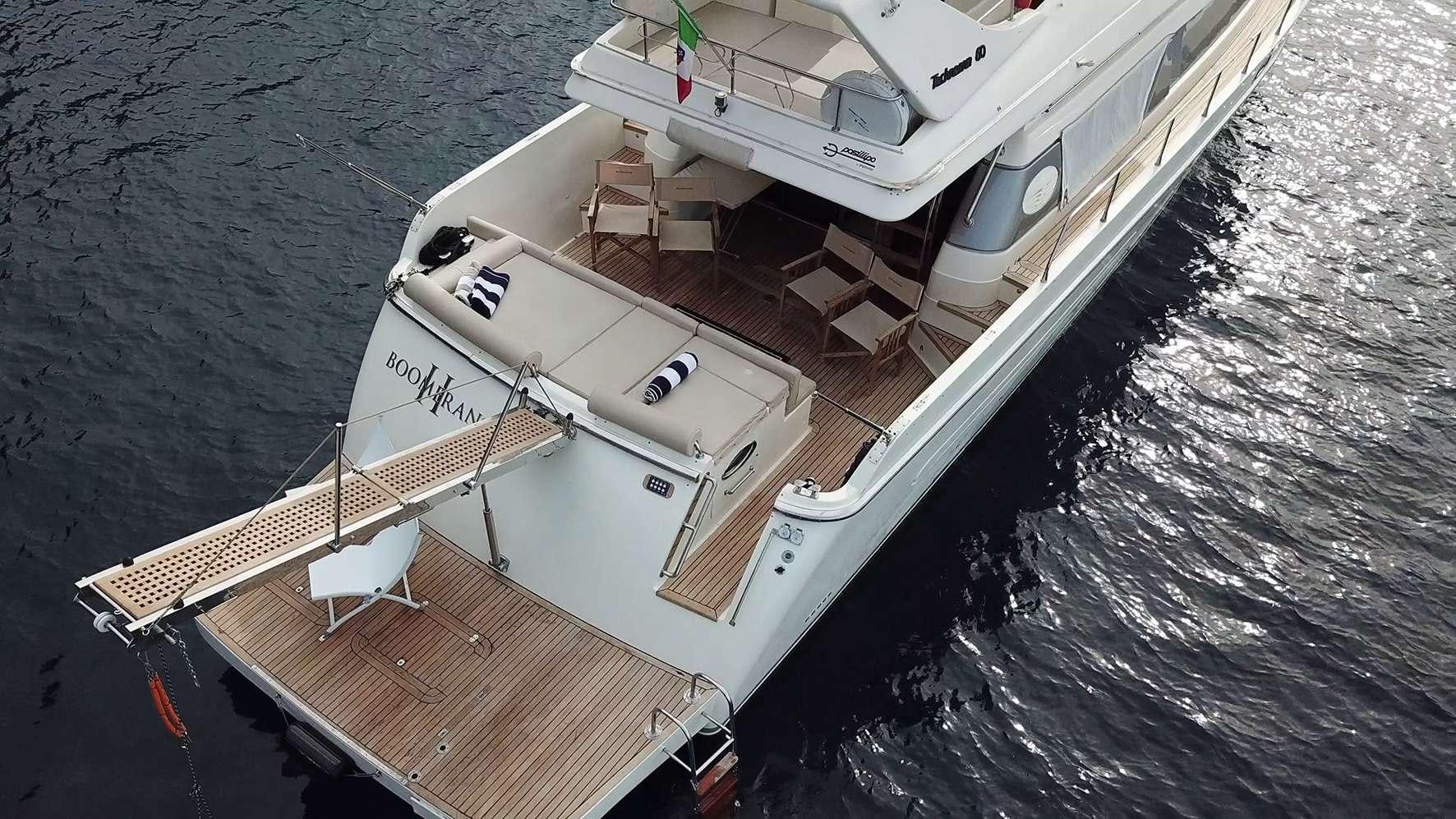 a boat on the water aboard Boomerang II Yacht for Charter