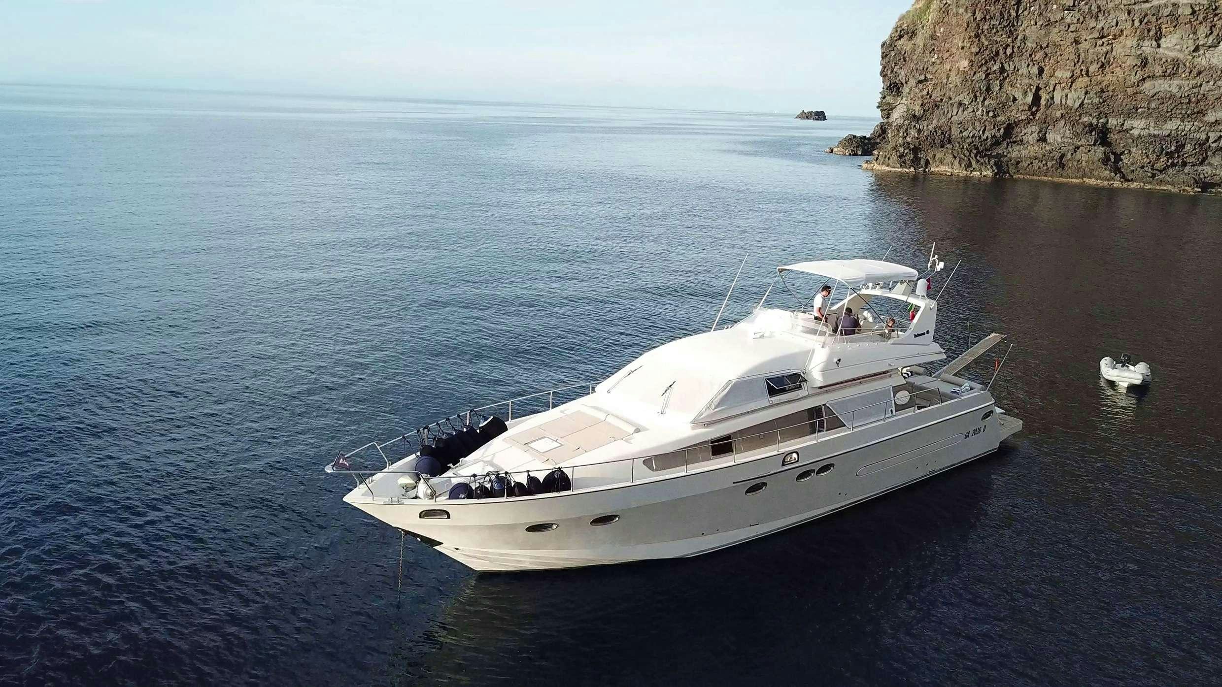 a boat on the water aboard Boomerang II Yacht for Charter