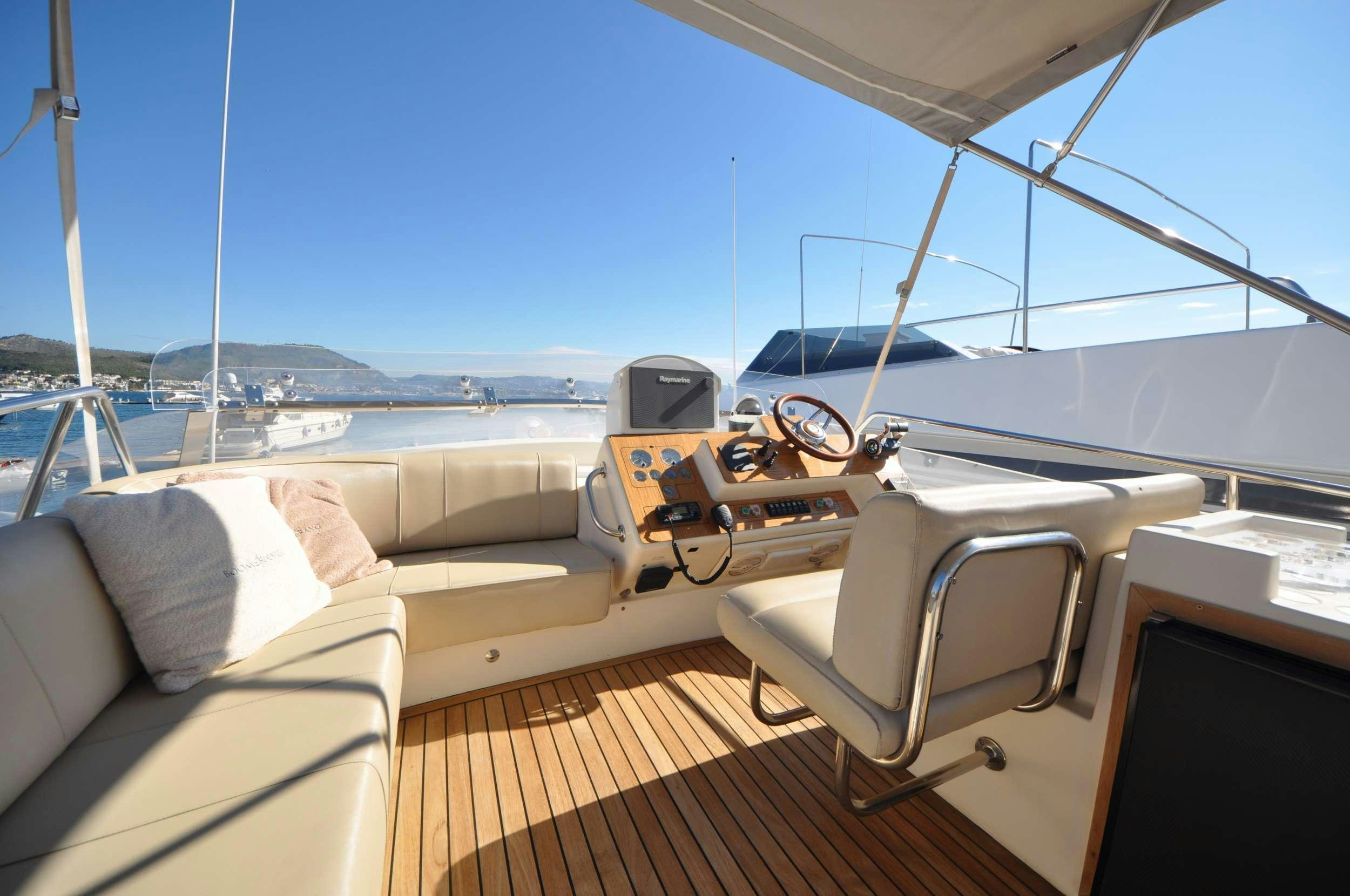 a boat on the water aboard Boomerang II Yacht for Charter