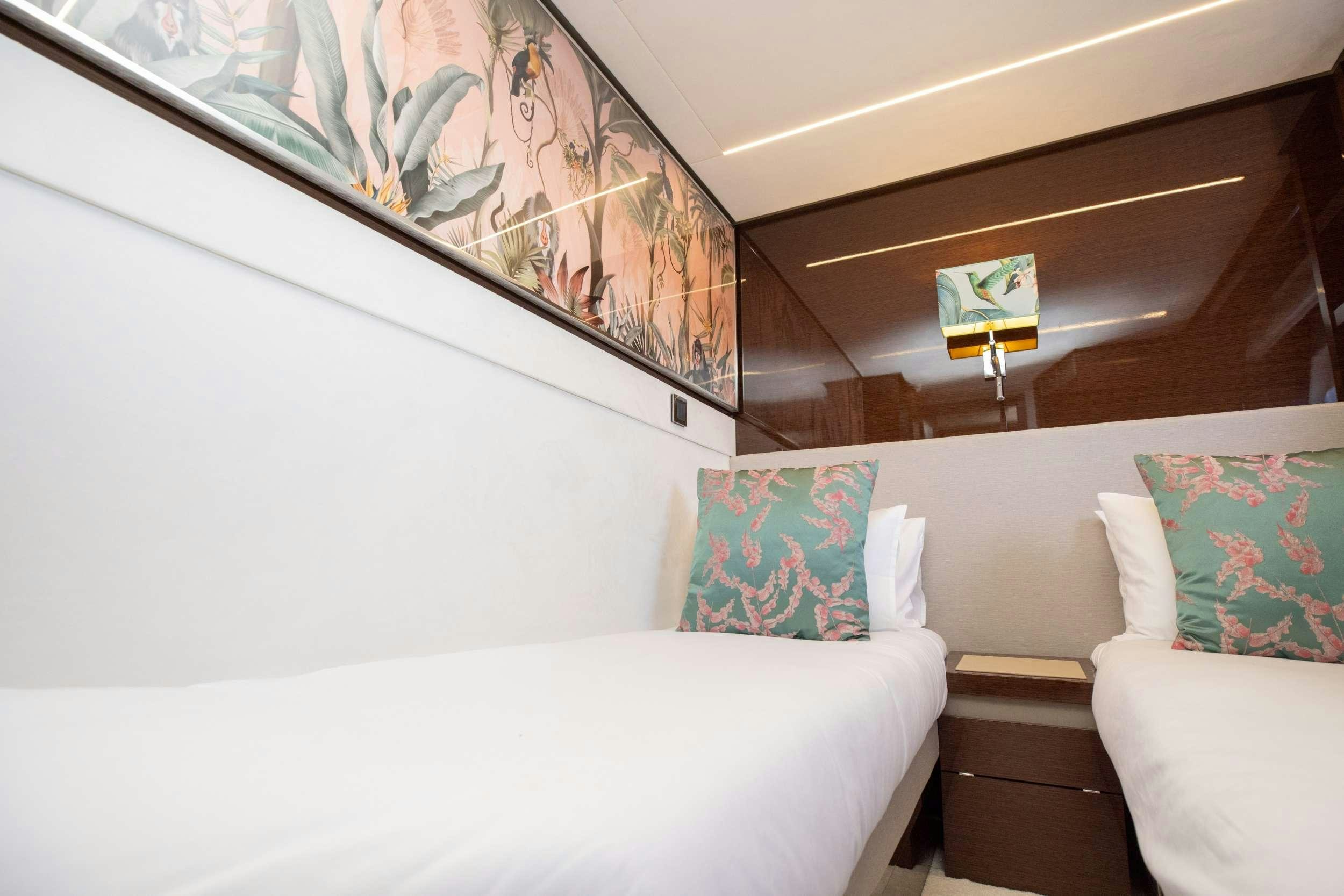 a room with a couch and a lamp aboard APOLLONIA Yacht for Charter