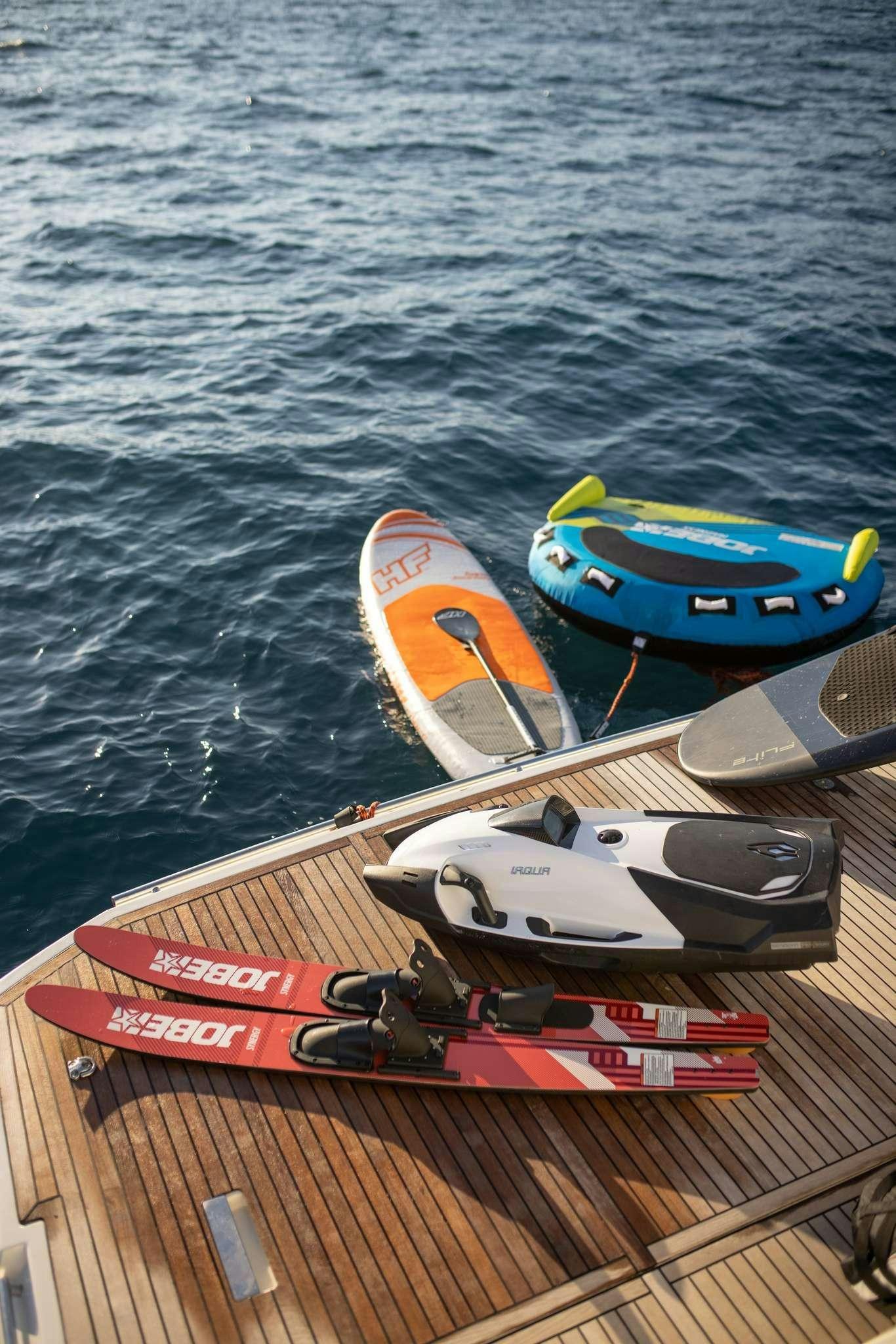 kayaks on a deck aboard APOLLONIA Yacht for Charter
