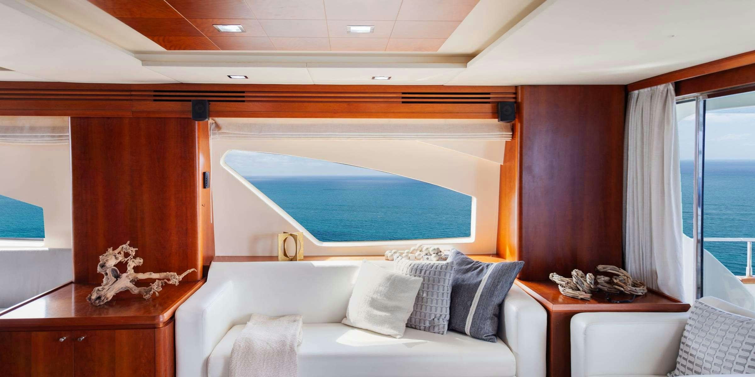 a room with a large screen aboard TRUCO II Yacht for Charter