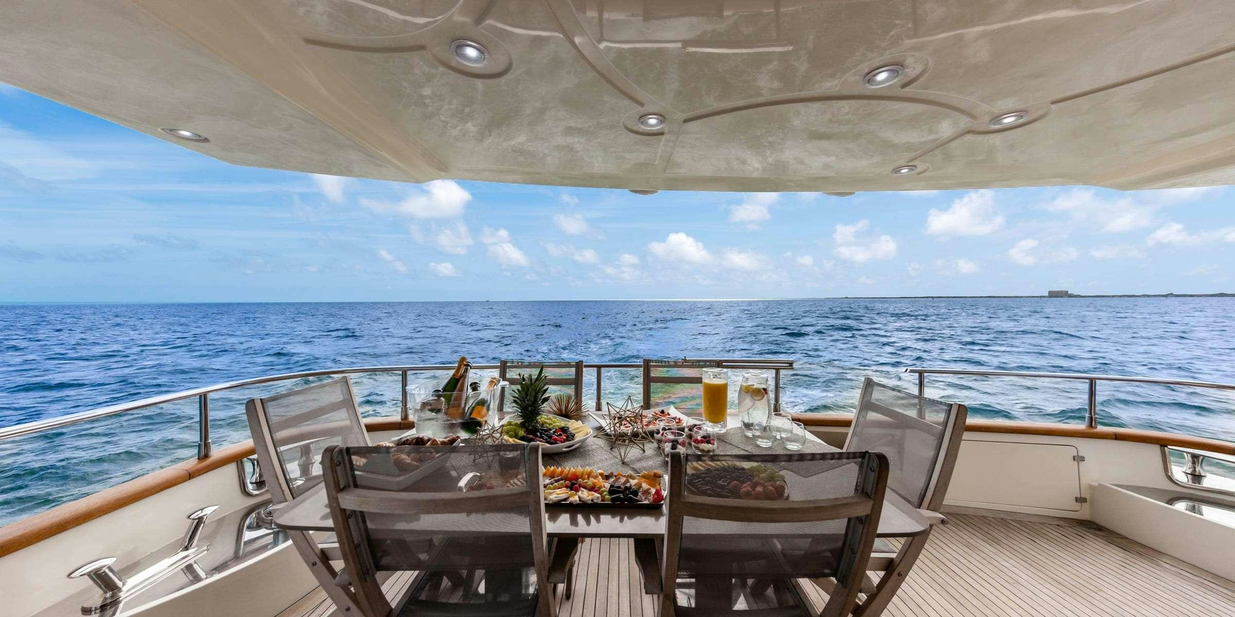 a table on a boat aboard TRUCO II Yacht for Charter
