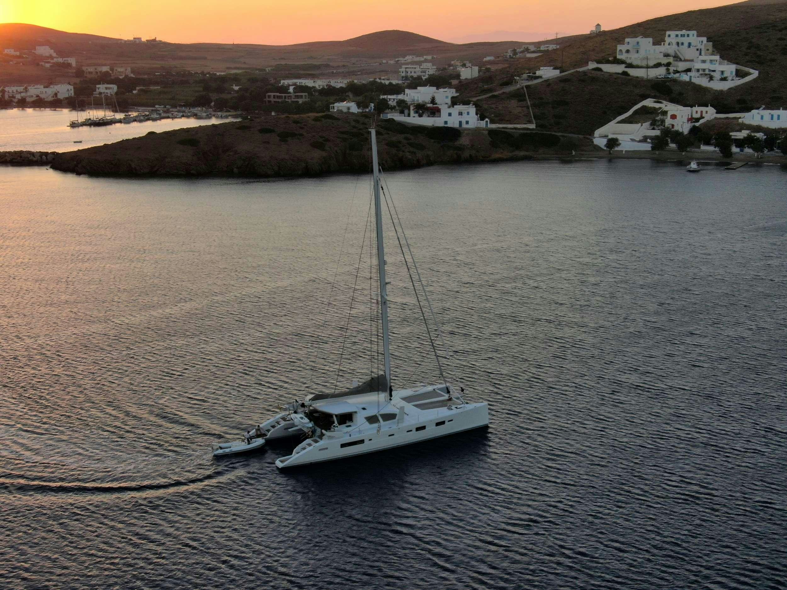 a boat on the water aboard STADIUM Yacht for Charter