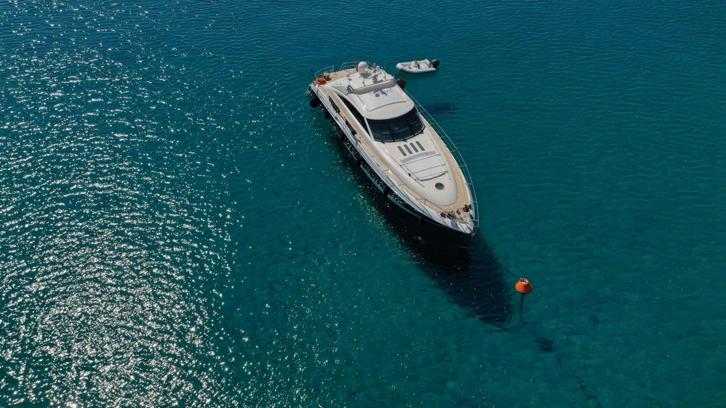 a boat in the water aboard VENUS Yacht for Charter