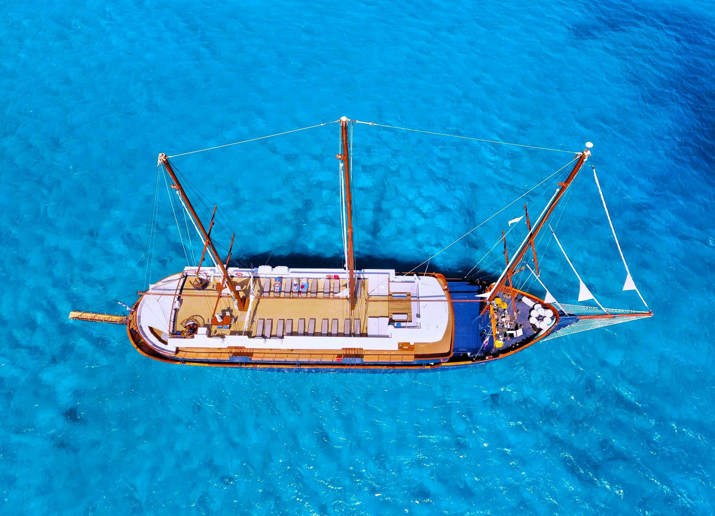a boat in the water aboard GALILEO Yacht for Charter