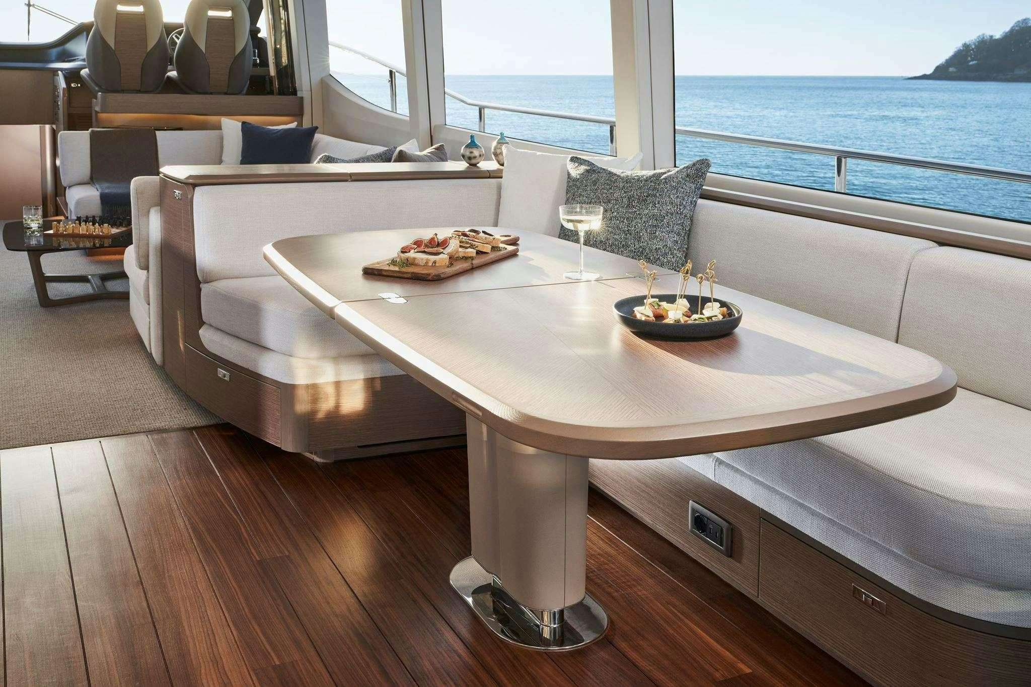 a table with food on it aboard ELIZABETH Yacht for Charter