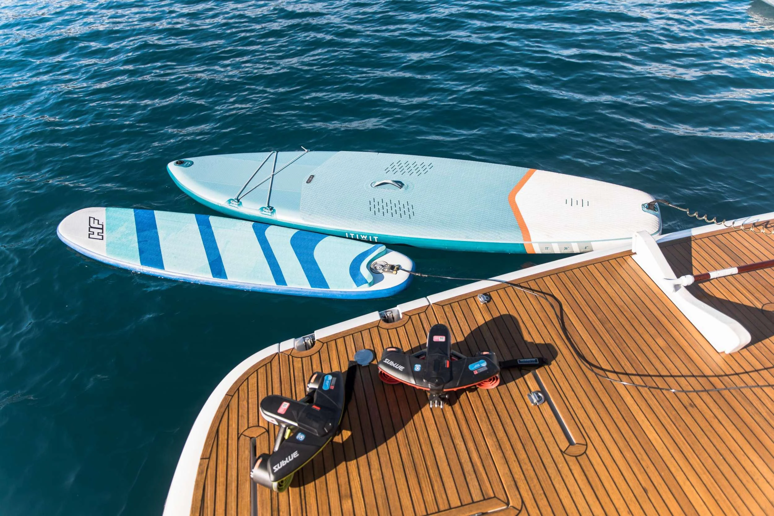 a boat on the water aboard BOLLINGER Yacht for Charter