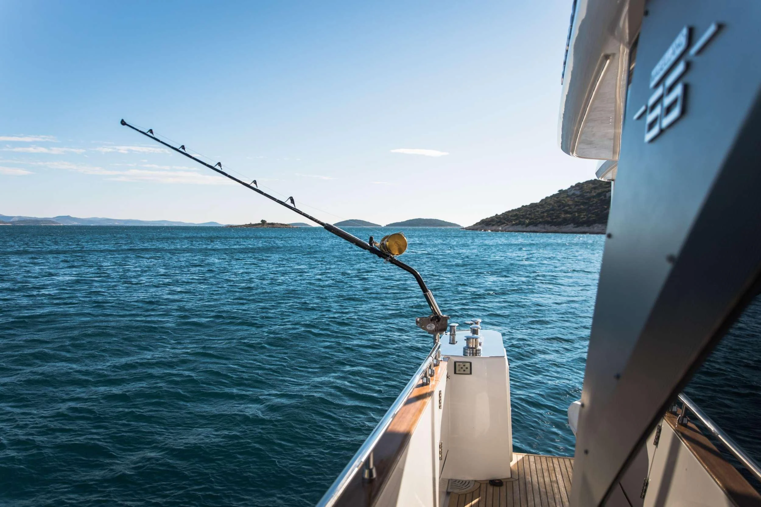 a boat on the water aboard BOLLINGER Yacht for Charter