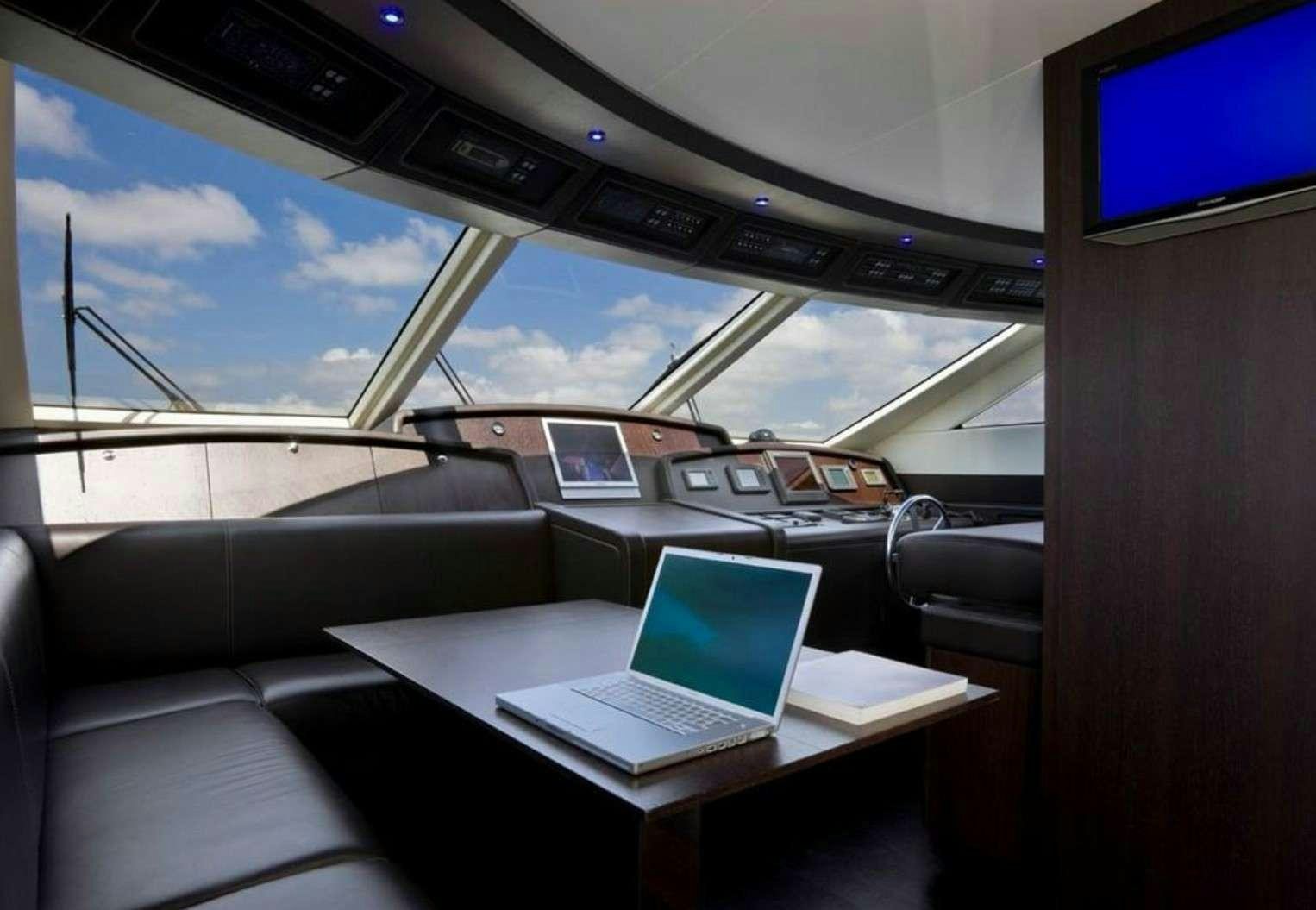 a car with a laptop on it aboard MIRAVAL Yacht for Charter