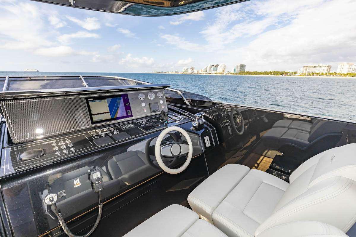 inside of a car aboard TASTY WAVES Yacht for Charter