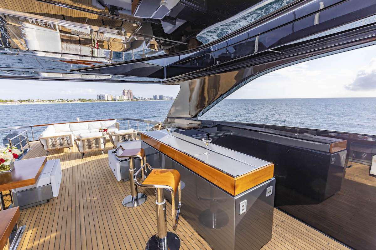 a boat on a deck aboard TASTY WAVES Yacht for Charter