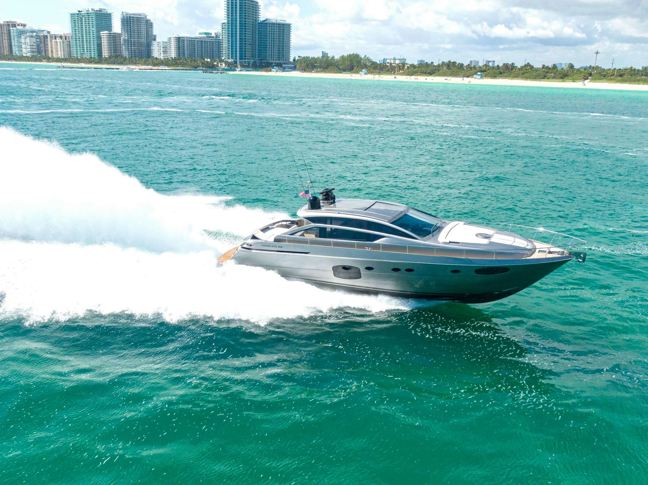 a boat on the water aboard VELOCITY Yacht for Charter