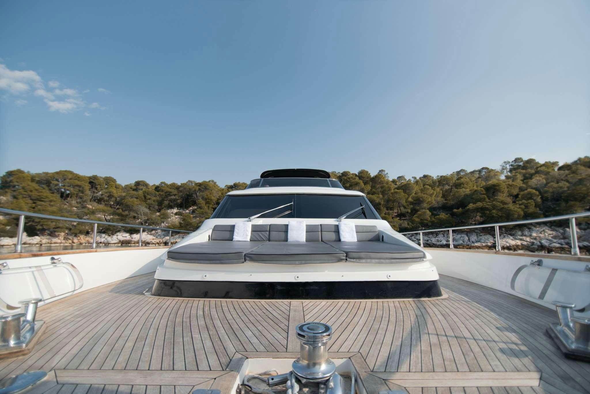a boat on a deck aboard SALTY Yacht for Charter