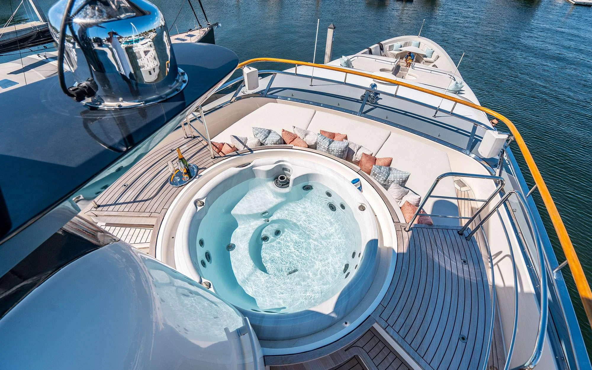a boat on the water aboard WHY NOT Yacht for Charter