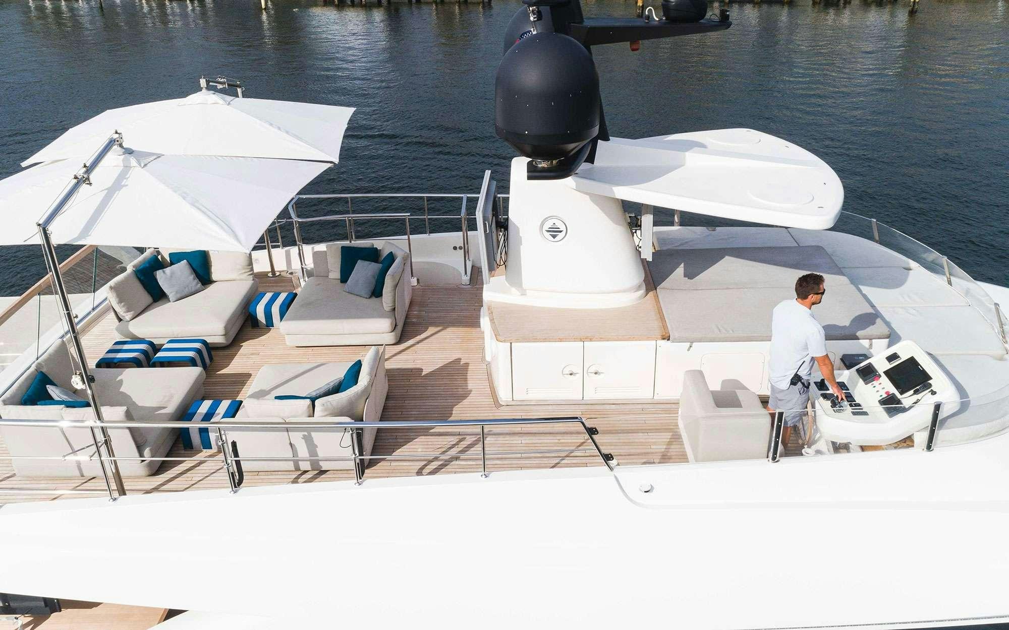 a person on a boat aboard HALCYON Yacht for Charter