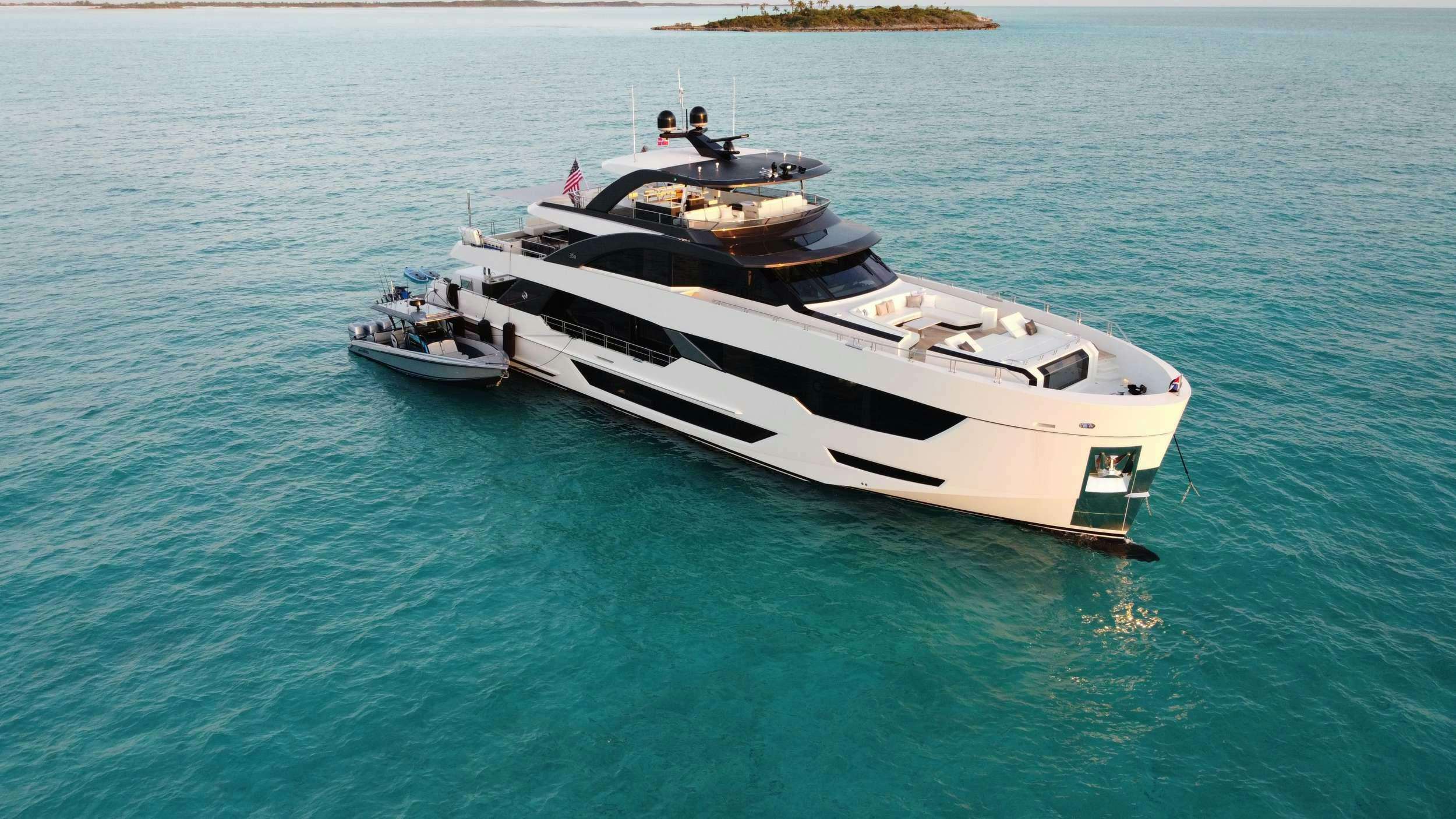 a boat in the water aboard DREAMS Yacht for Charter