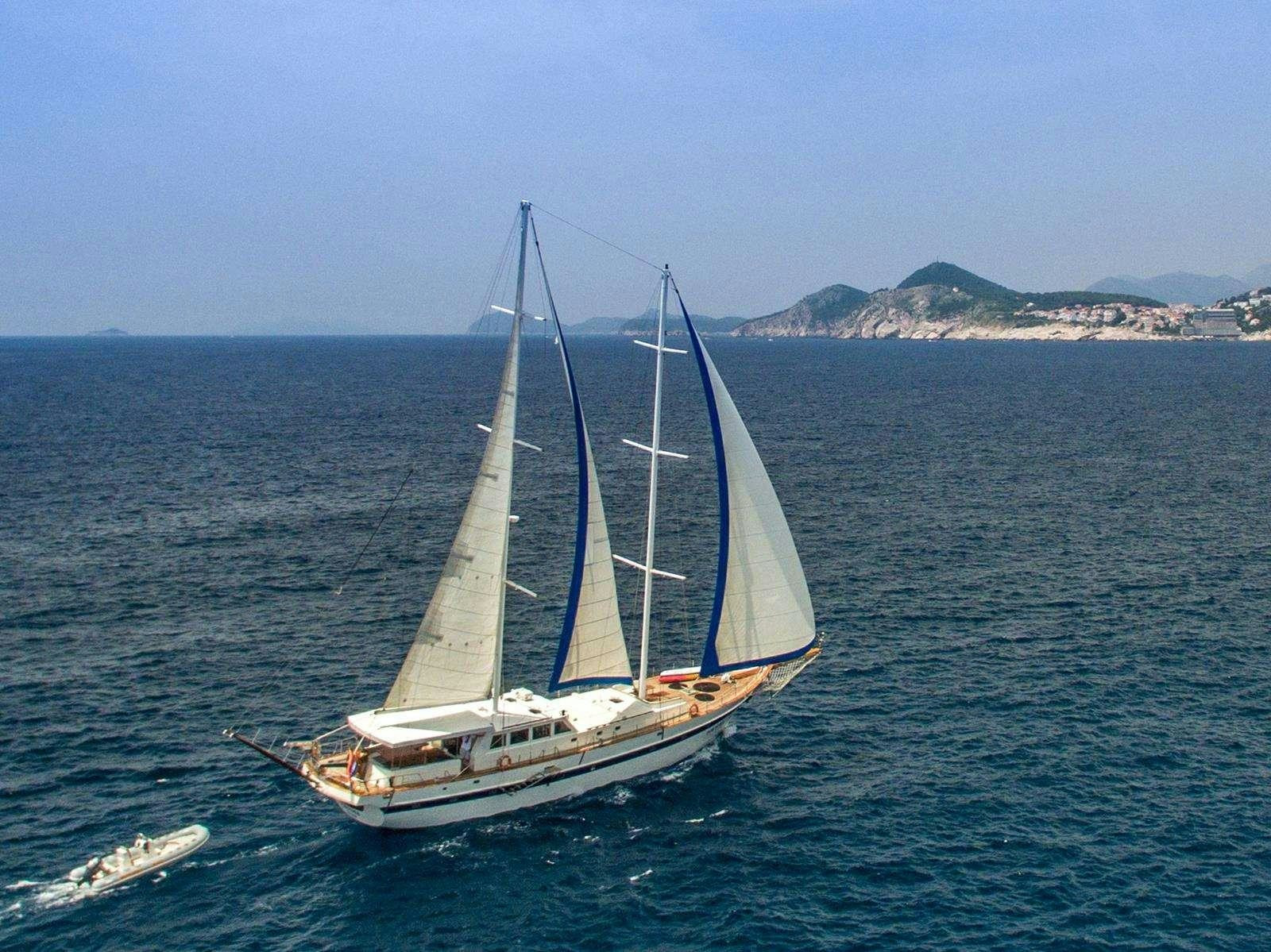 a sailboat on the water aboard FORTUNA Yacht for Charter