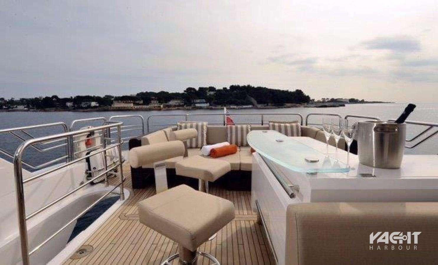 a table on a deck aboard SPLASHED OUT Yacht for Charter