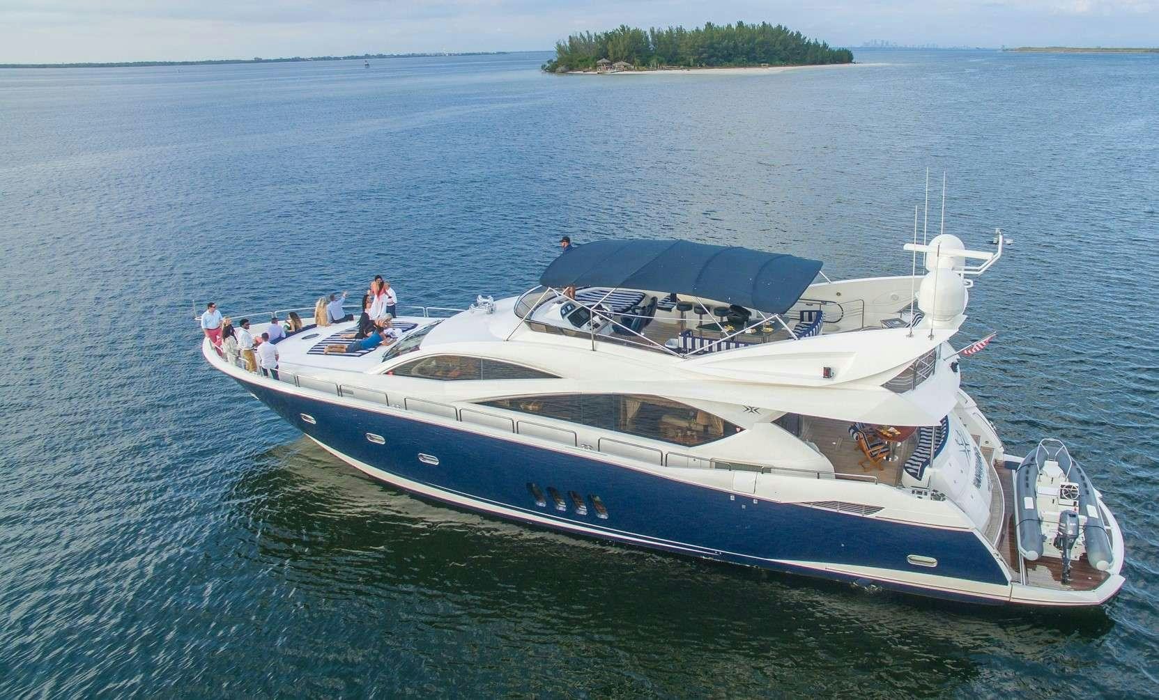 a boat on the water aboard VANGUARD Yacht for Charter