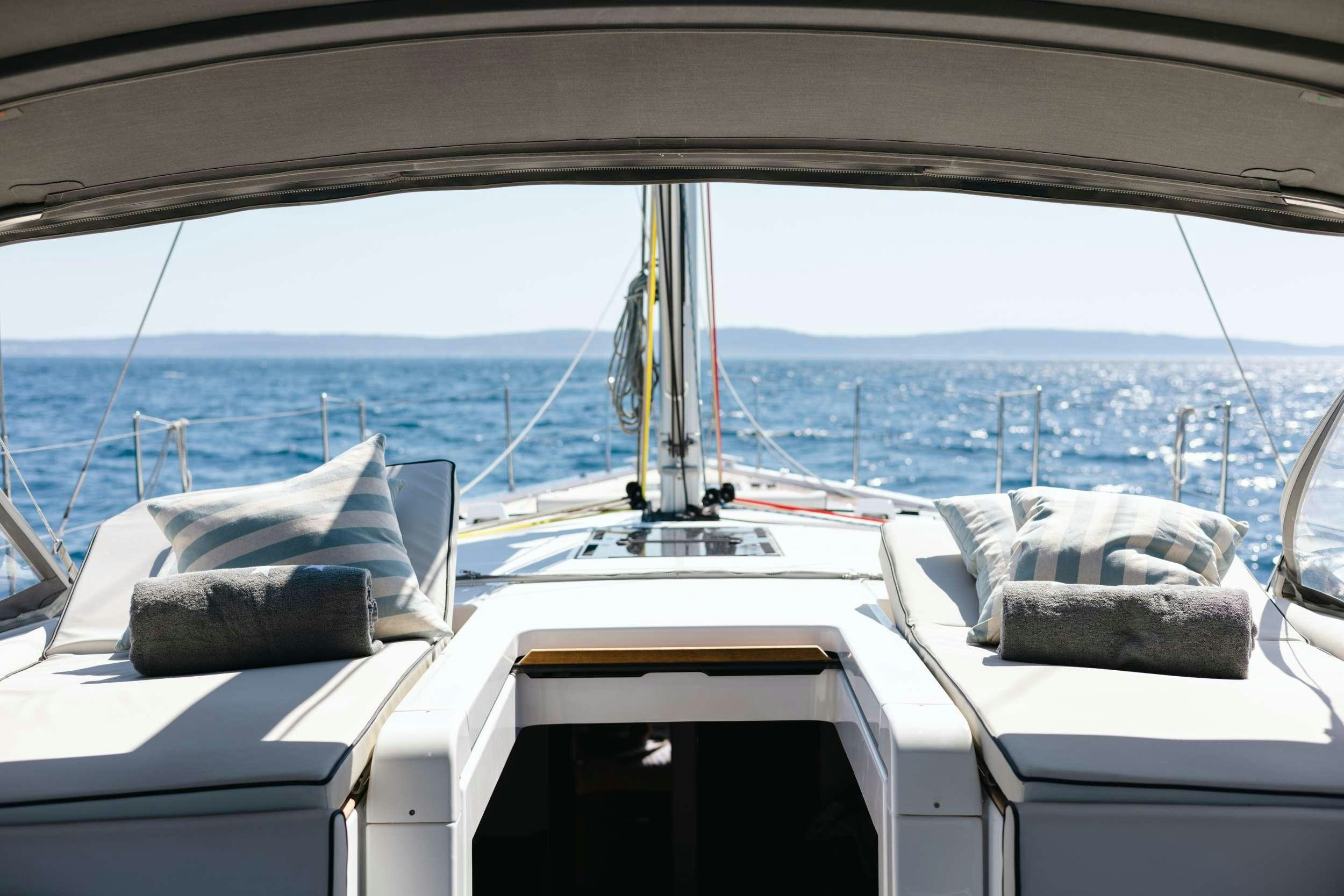 a boat on the water aboard WHITE BIRD Yacht for Charter