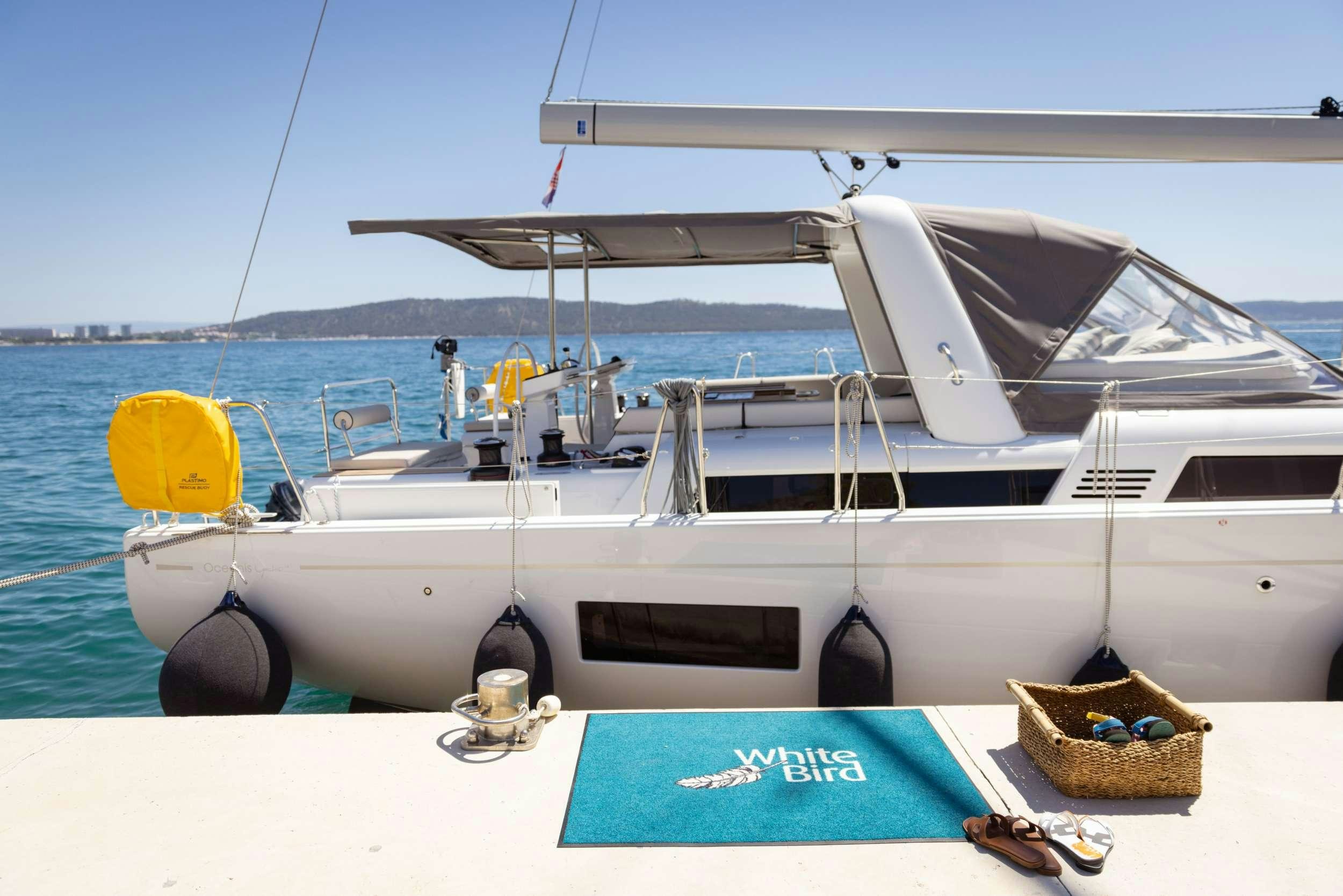 a boat on the water aboard WHITE BIRD Yacht for Charter