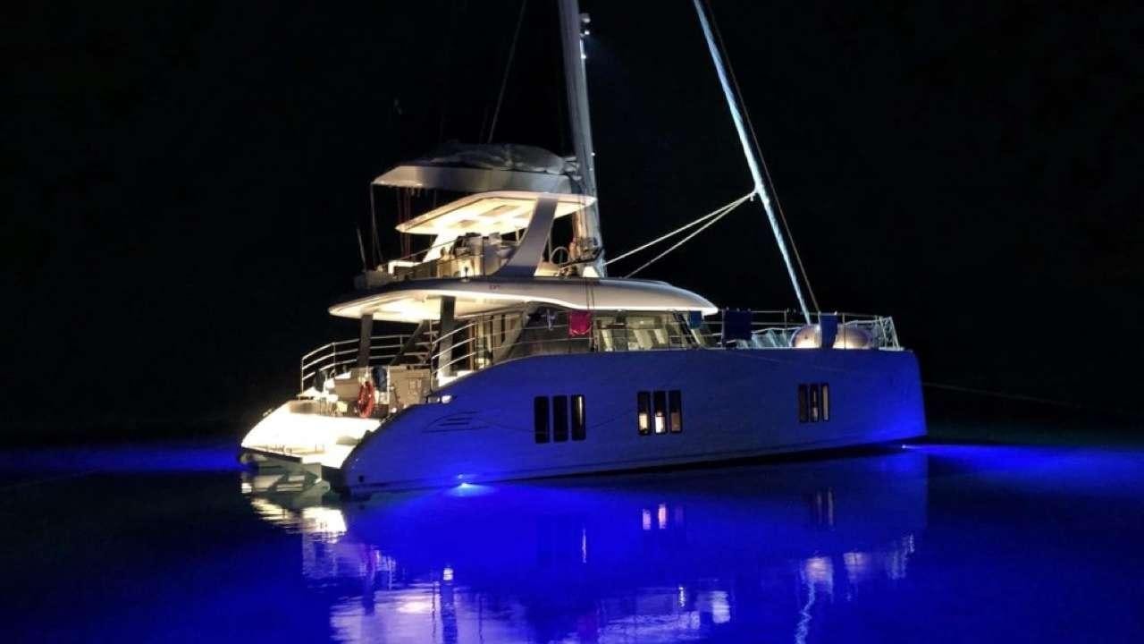 a large boat in the water aboard TIRIL Yacht for Charter