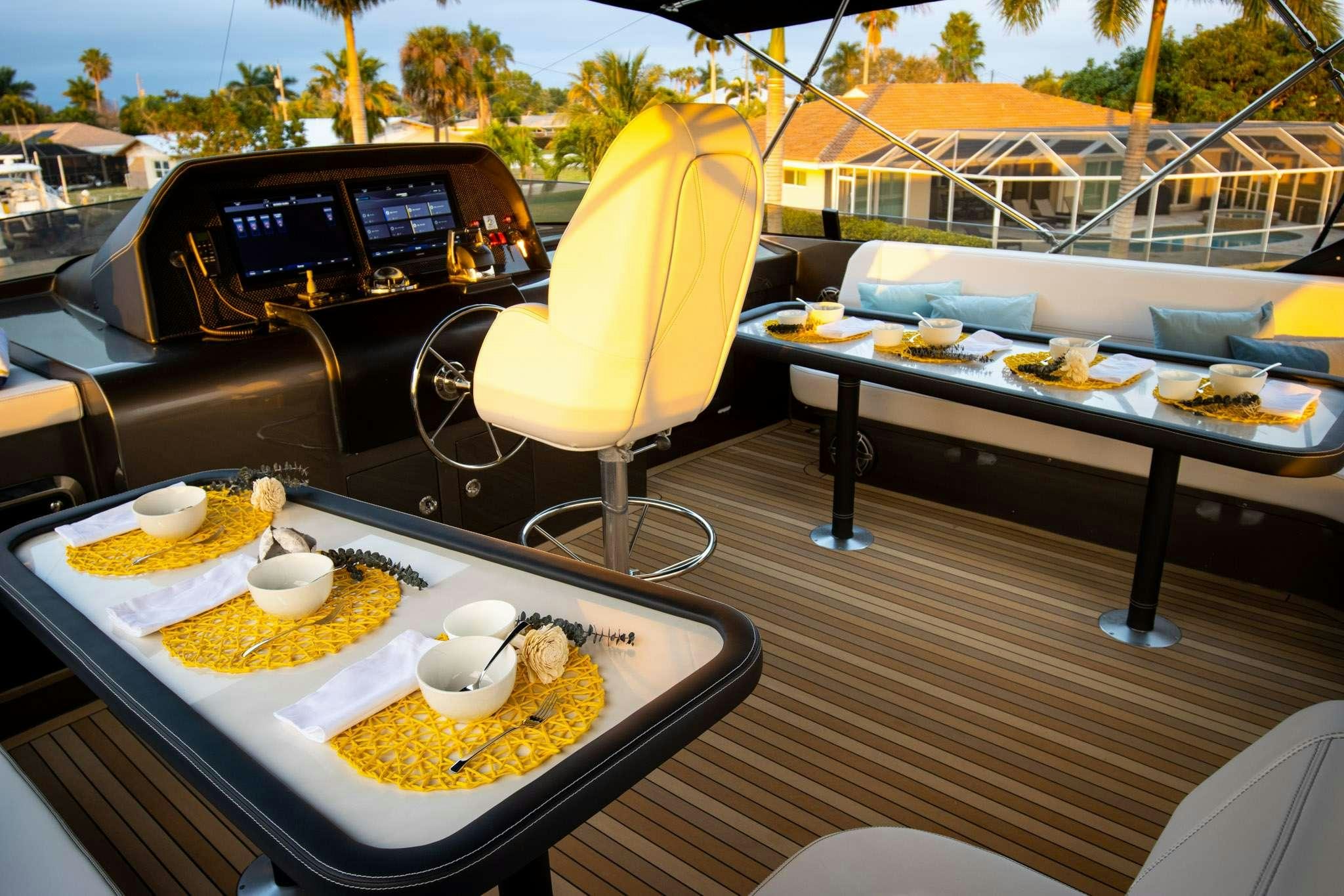 a table with food on it aboard JULIANNE Yacht for Charter