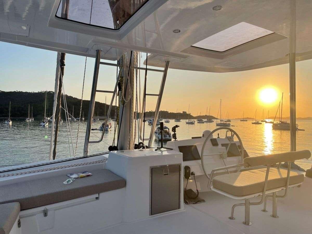 a boat on the water aboard SIMONE V Yacht for Charter