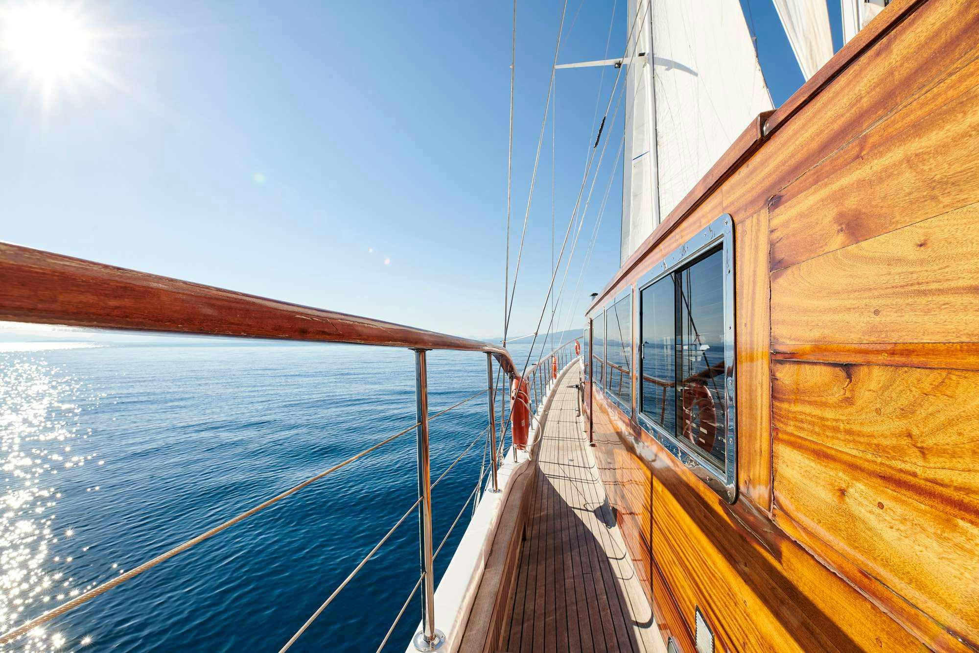 a boat on the water aboard WHITE PEARL Yacht for Charter