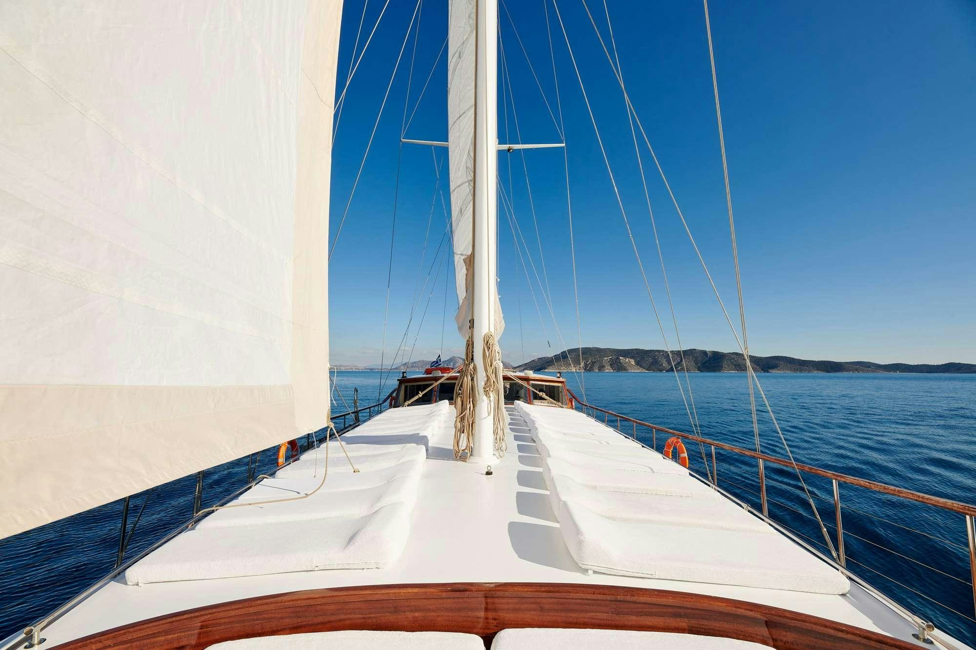 a boat on the water aboard WHITE PEARL Yacht for Charter