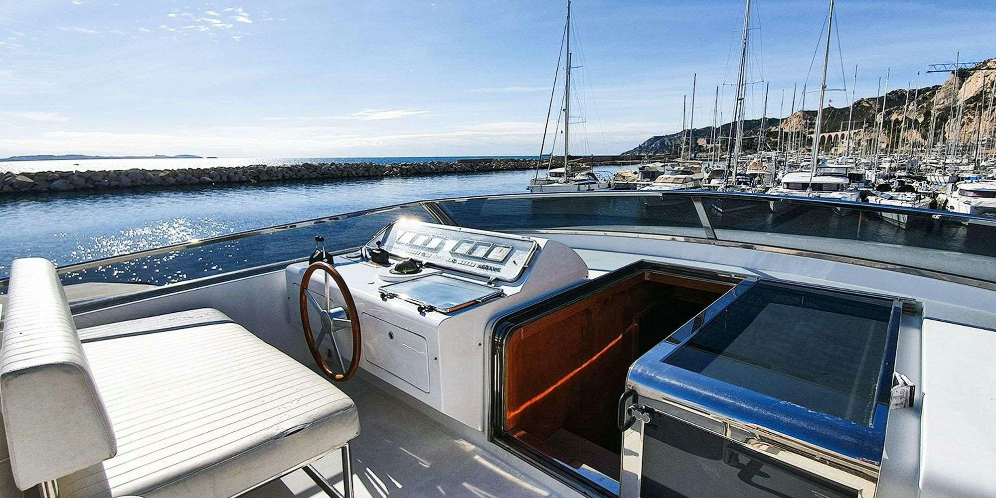 a boat on the water aboard OLA Yacht for Charter