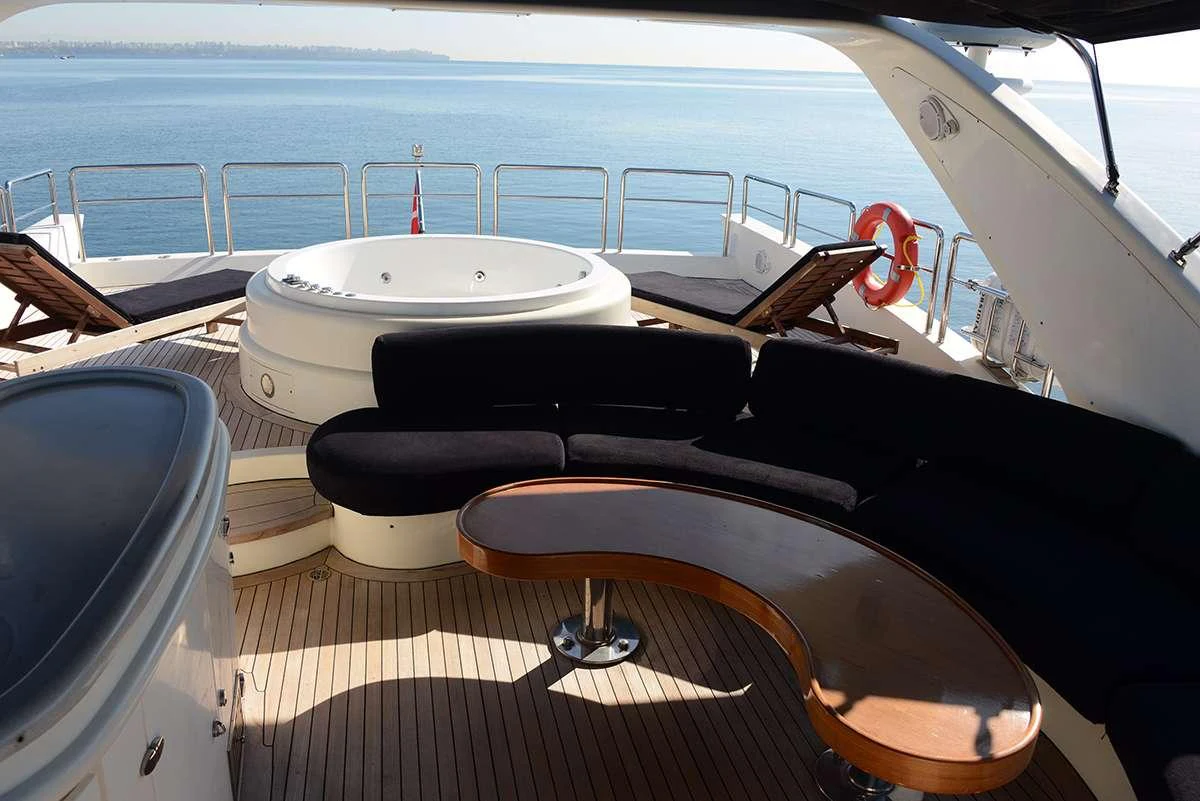 a boat on the water aboard OBSIDIAN Yacht for Charter
