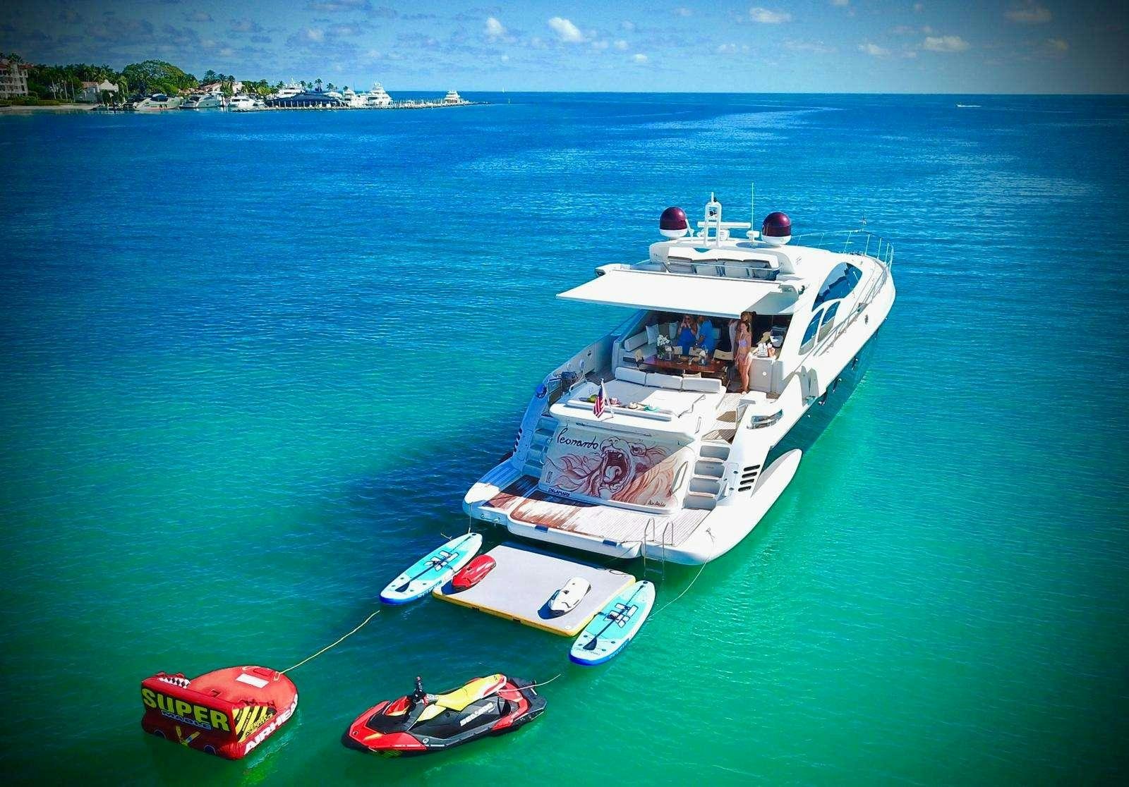 a boat on the water aboard LEONARDO Yacht for Charter