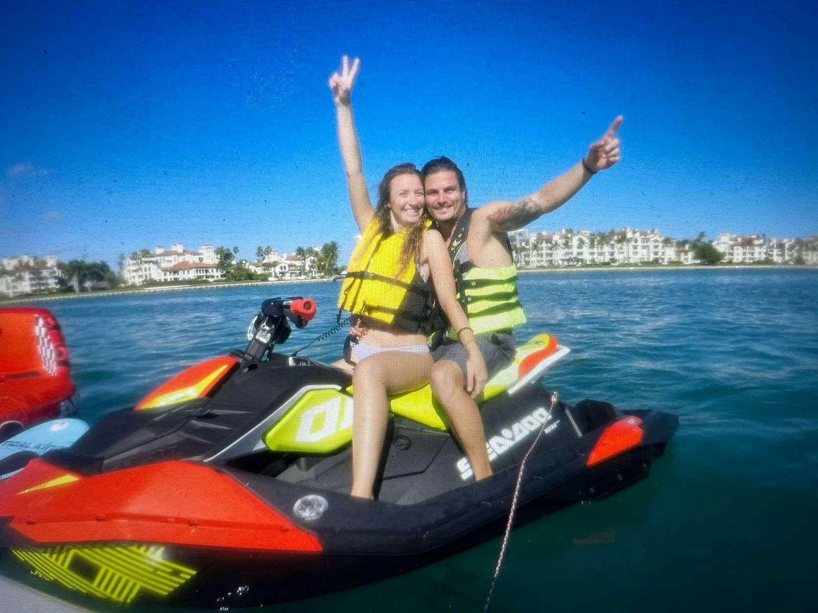 a couple of women on a speed boat aboard LEONARDO Yacht for Charter