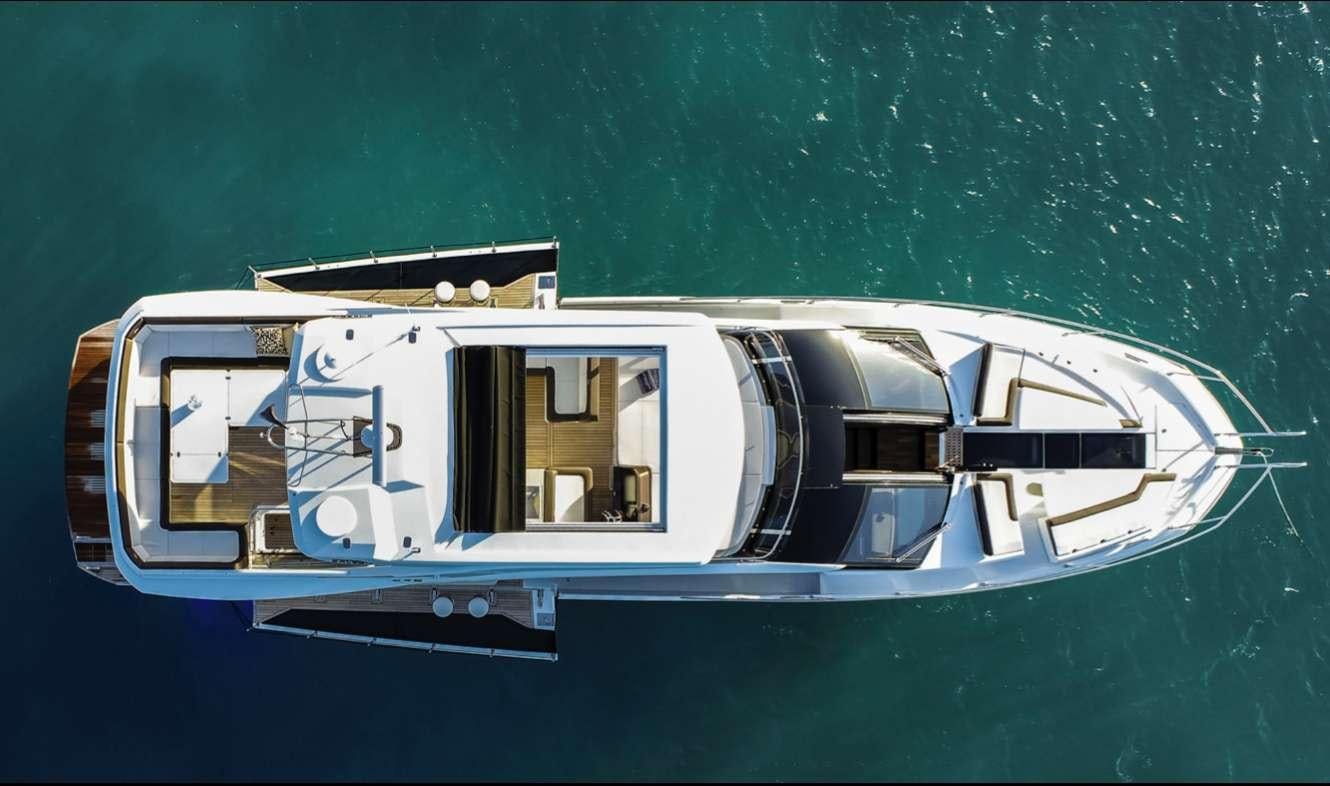a boat with a window aboard TRIPLE T Yacht for Charter