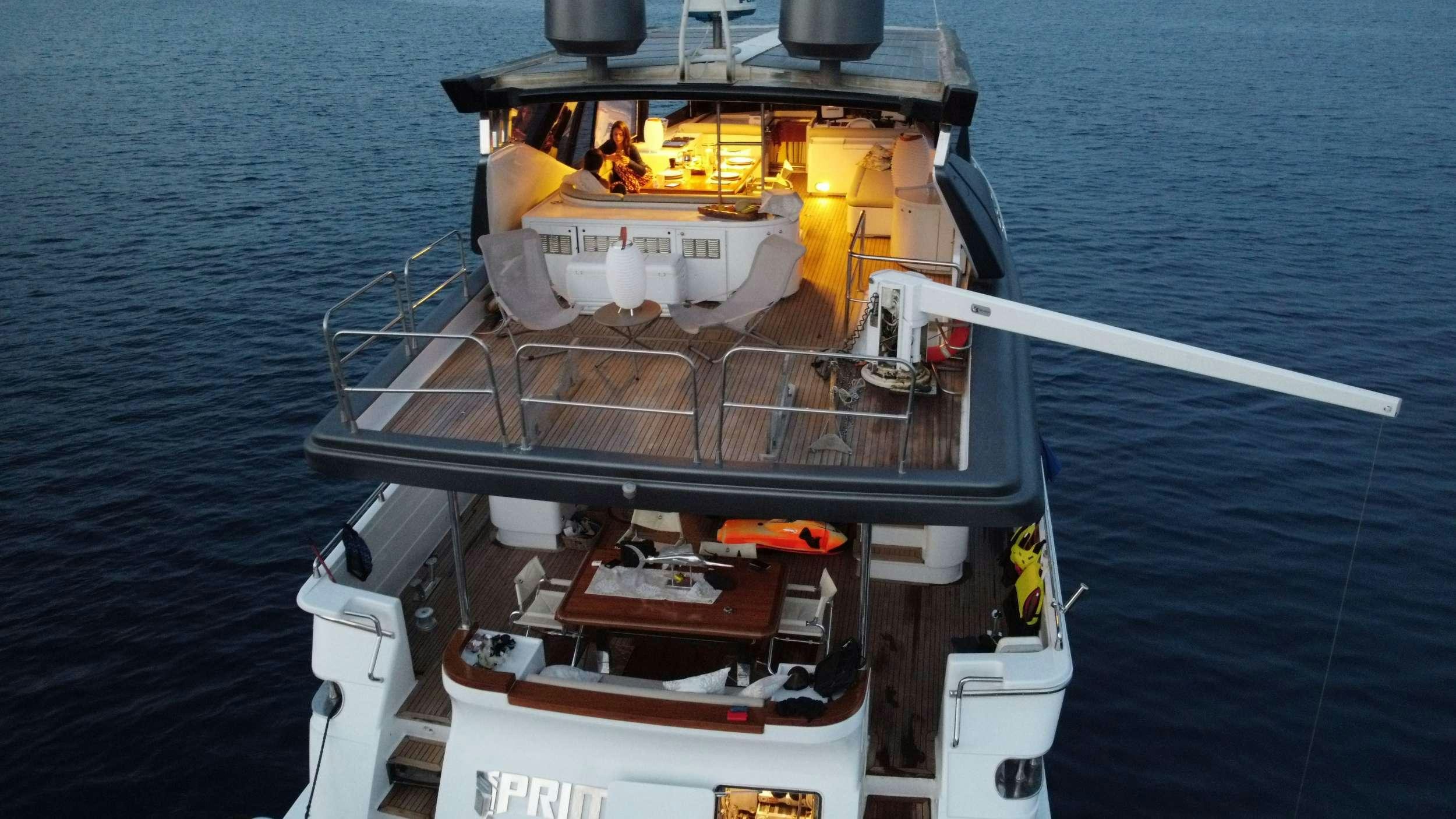 a boat on the water aboard PRIME Yacht for Charter