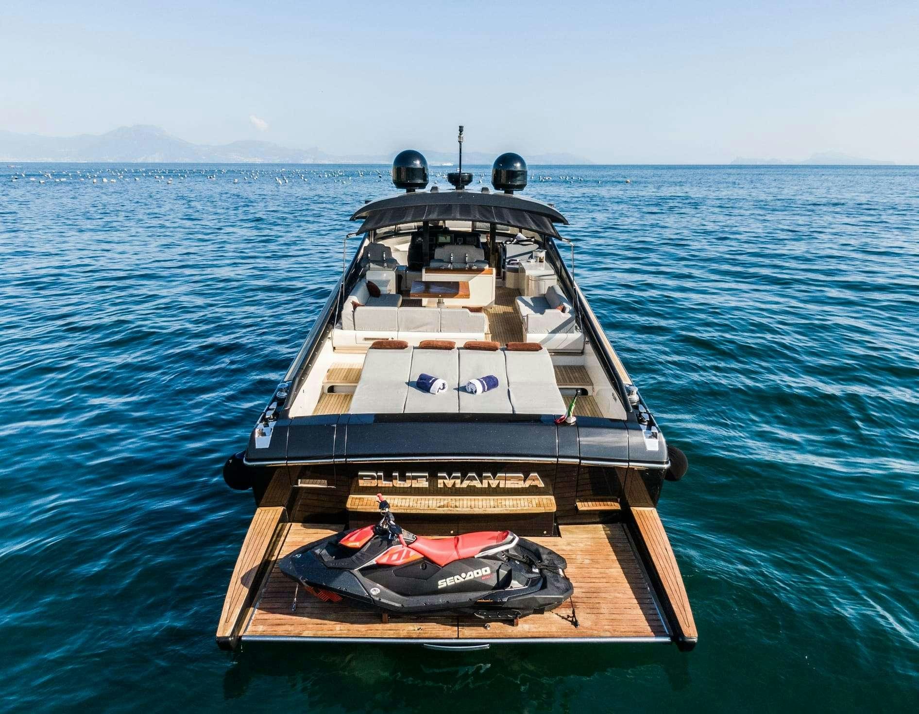 a boat on the water aboard BLUE MAMBA Yacht for Charter
