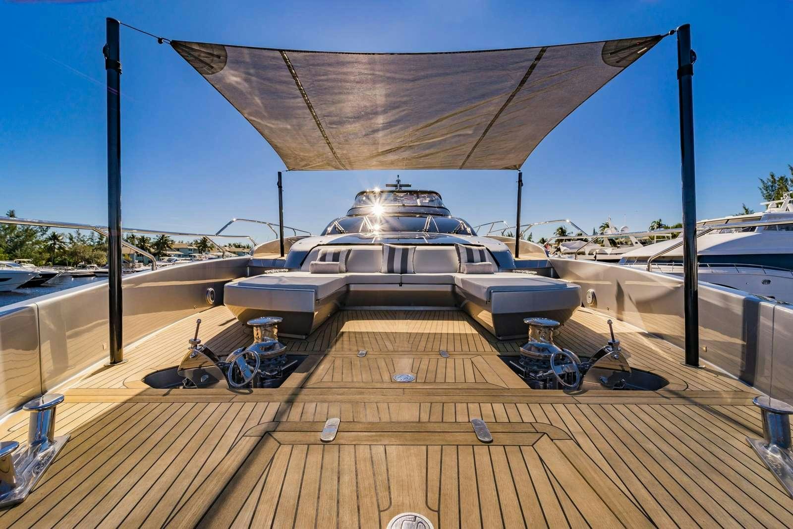 a large metal structure with a helicopter on top aboard BEYOND BEYOND Yacht for Charter