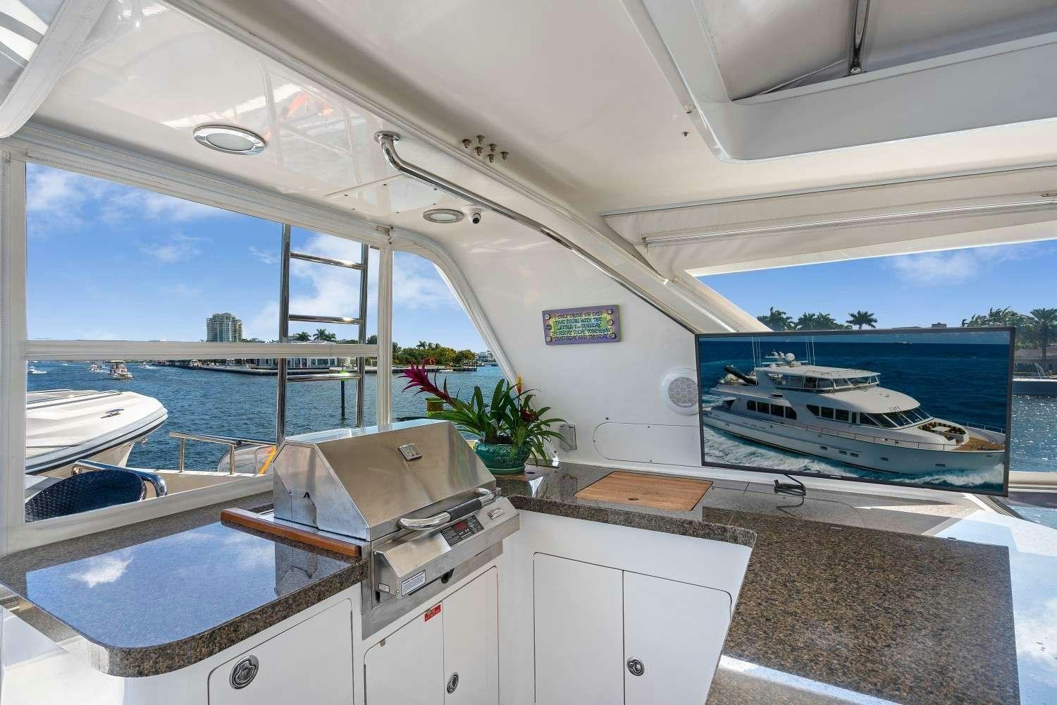 a boat on the water aboard SEAS TO SEE Yacht for Charter