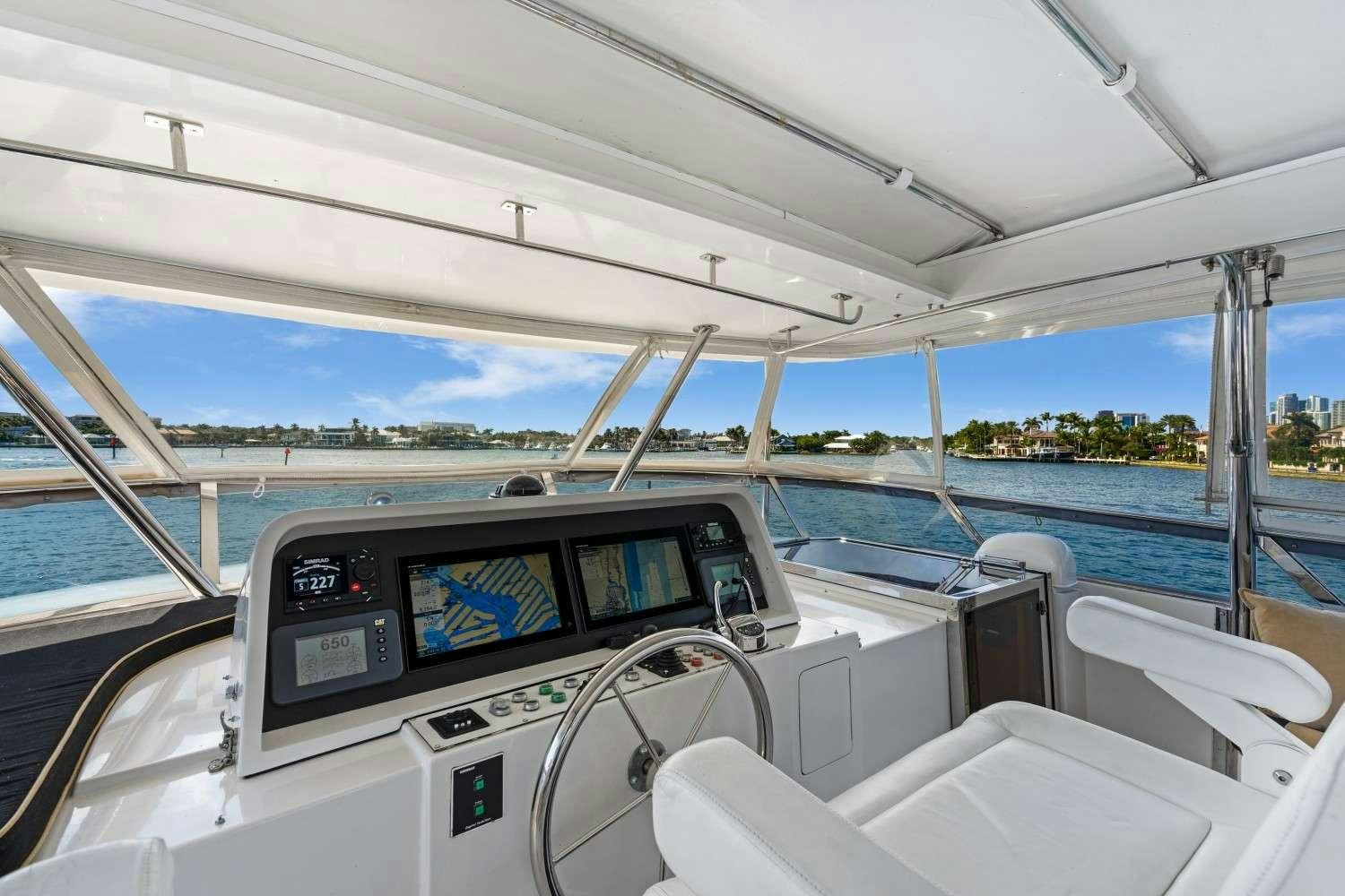 inside of a car aboard SEAS TO SEE Yacht for Charter