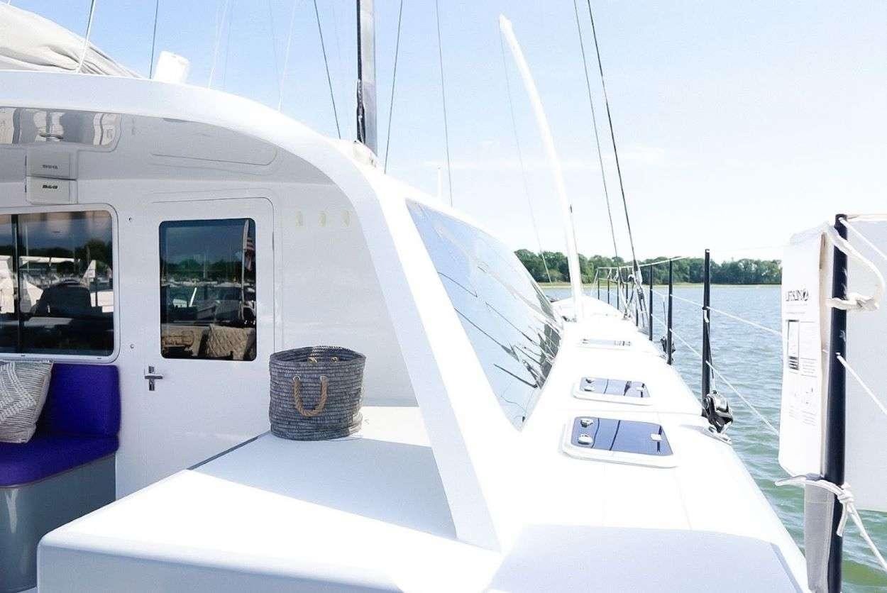 a boat on the water aboard GAIA Yacht for Charter