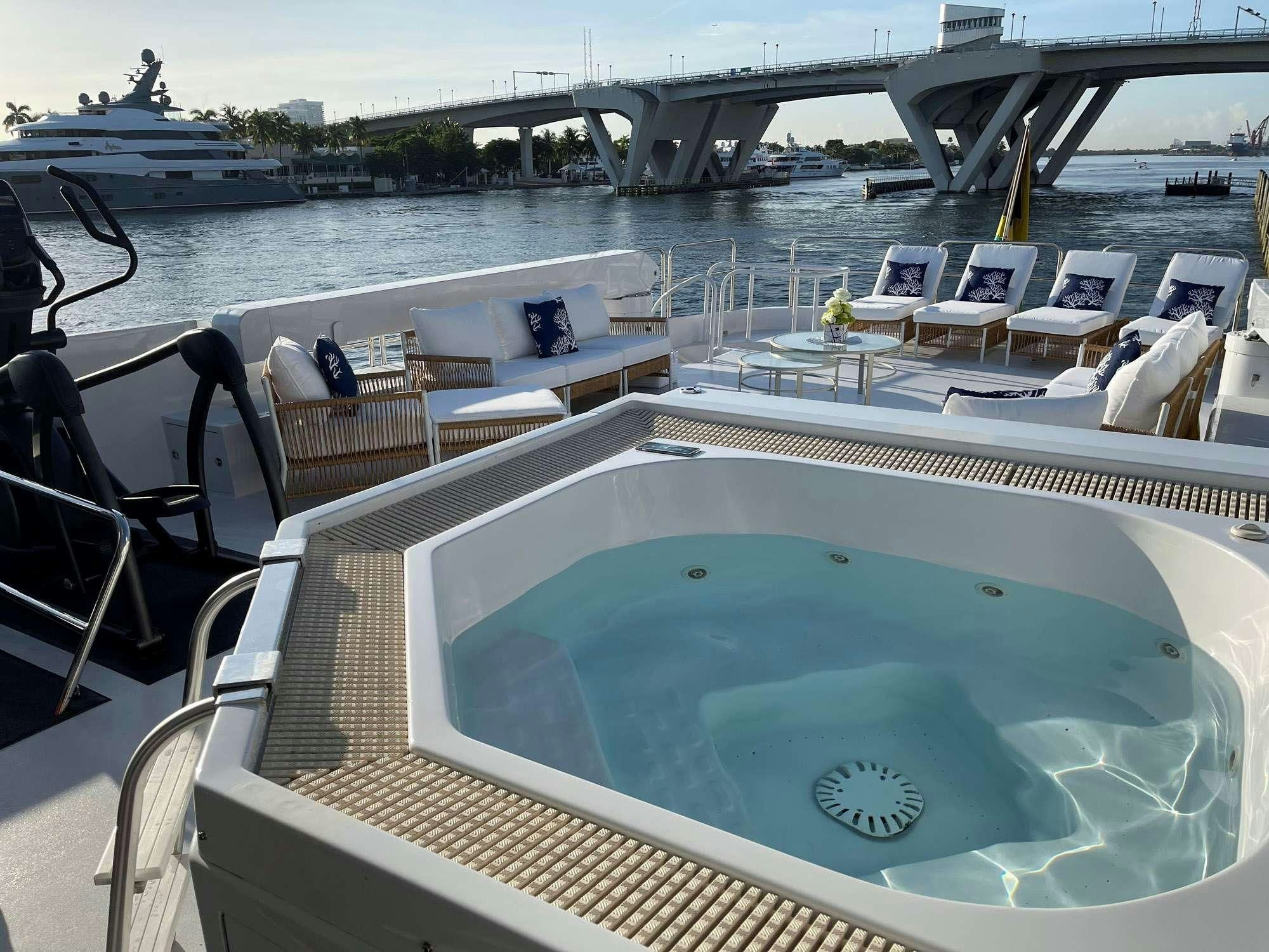 a pool on a boat aboard TOO SHALLOW Yacht for Charter